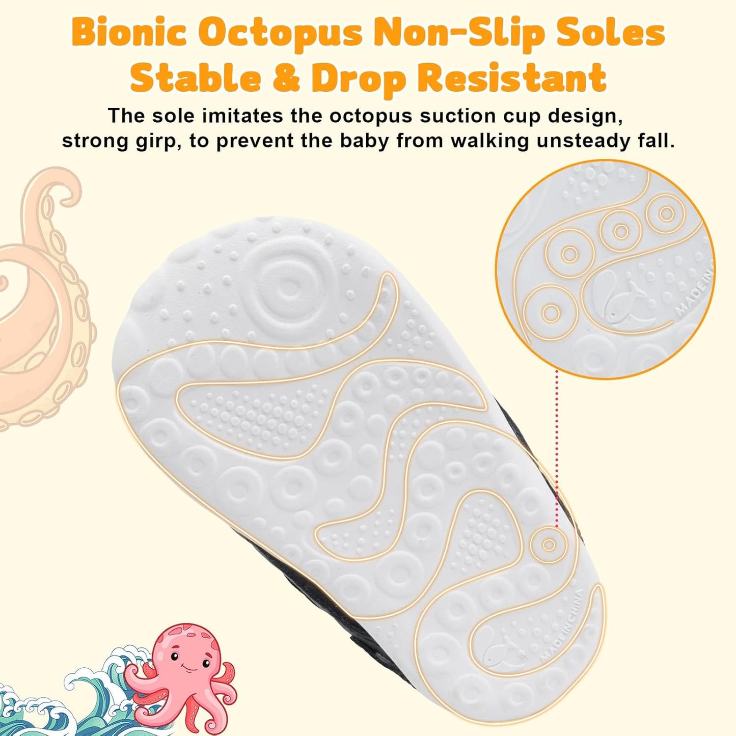 FEETCITY Wide Baby Shoes Boys Girls Baby Barefoot Shoes Breathable Infant Walking Shoe Crib Sock Shoe Toddler Sneakers Flexible