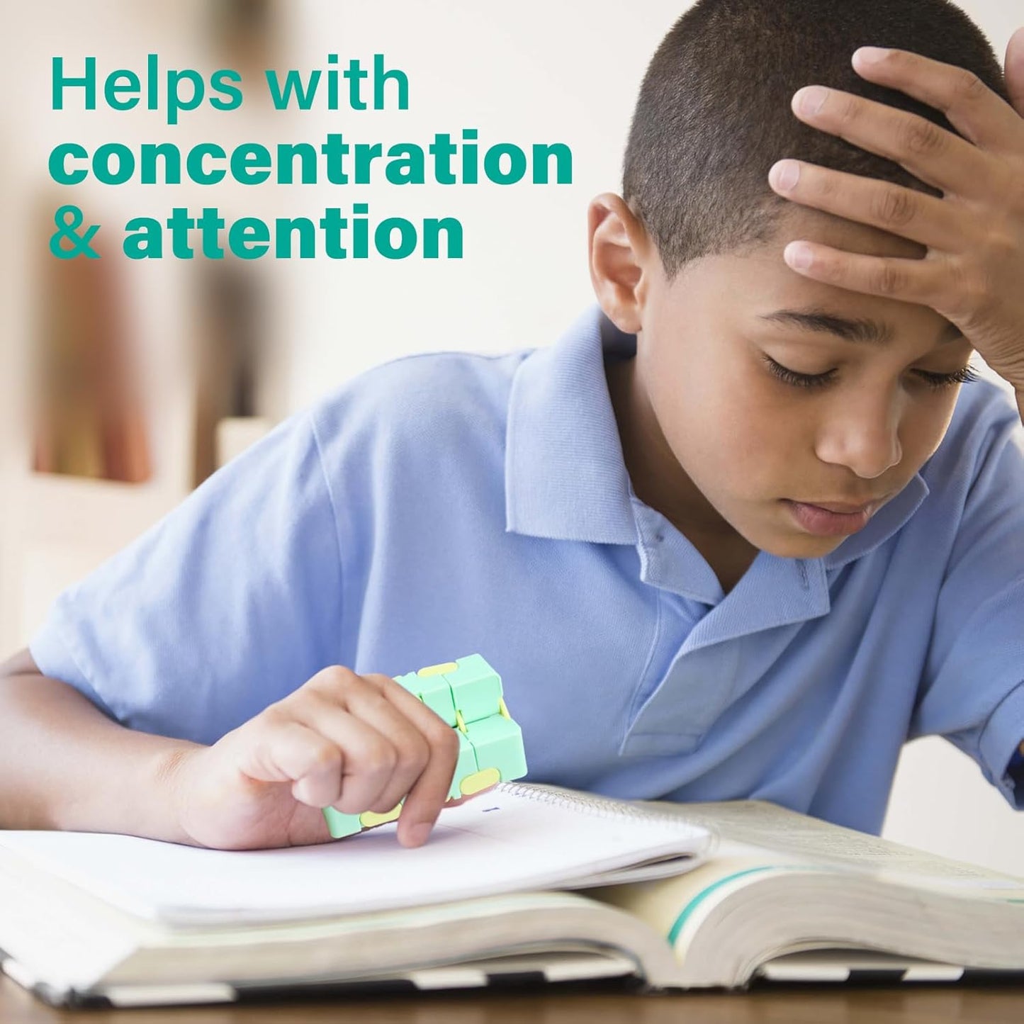 Infinitycube Fidget Toy Stress Relieving Fidgeting Game for Kids and Adults,Cute Pocket-sized Unique Gadget for Anxiety Relief and Kill Time (Macaron Green)