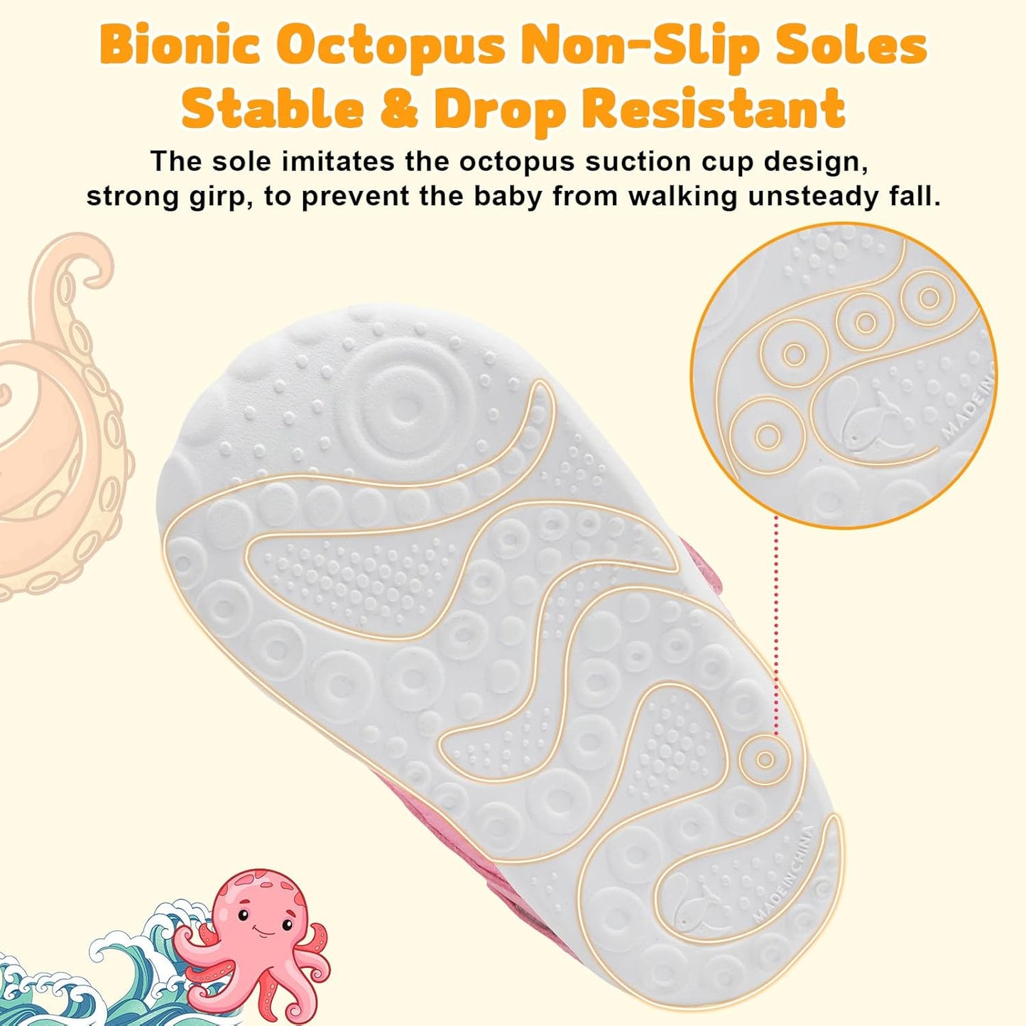 FEETCITY Wide Baby Shoes Boys Girls Baby Barefoot Shoes Breathable Infant Walking Shoe Crib Sock Shoe Toddler Sneakers Flexible