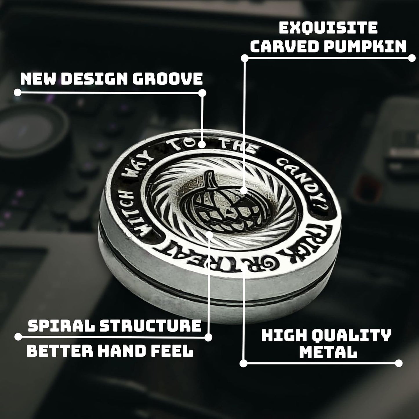 Metal Fidget Toys, Metal Fidget Slider ADHD Haptic Coin for Adults, Anxiety Relief Toy Fidget Clicker Slider EDC Men Desk Toy…