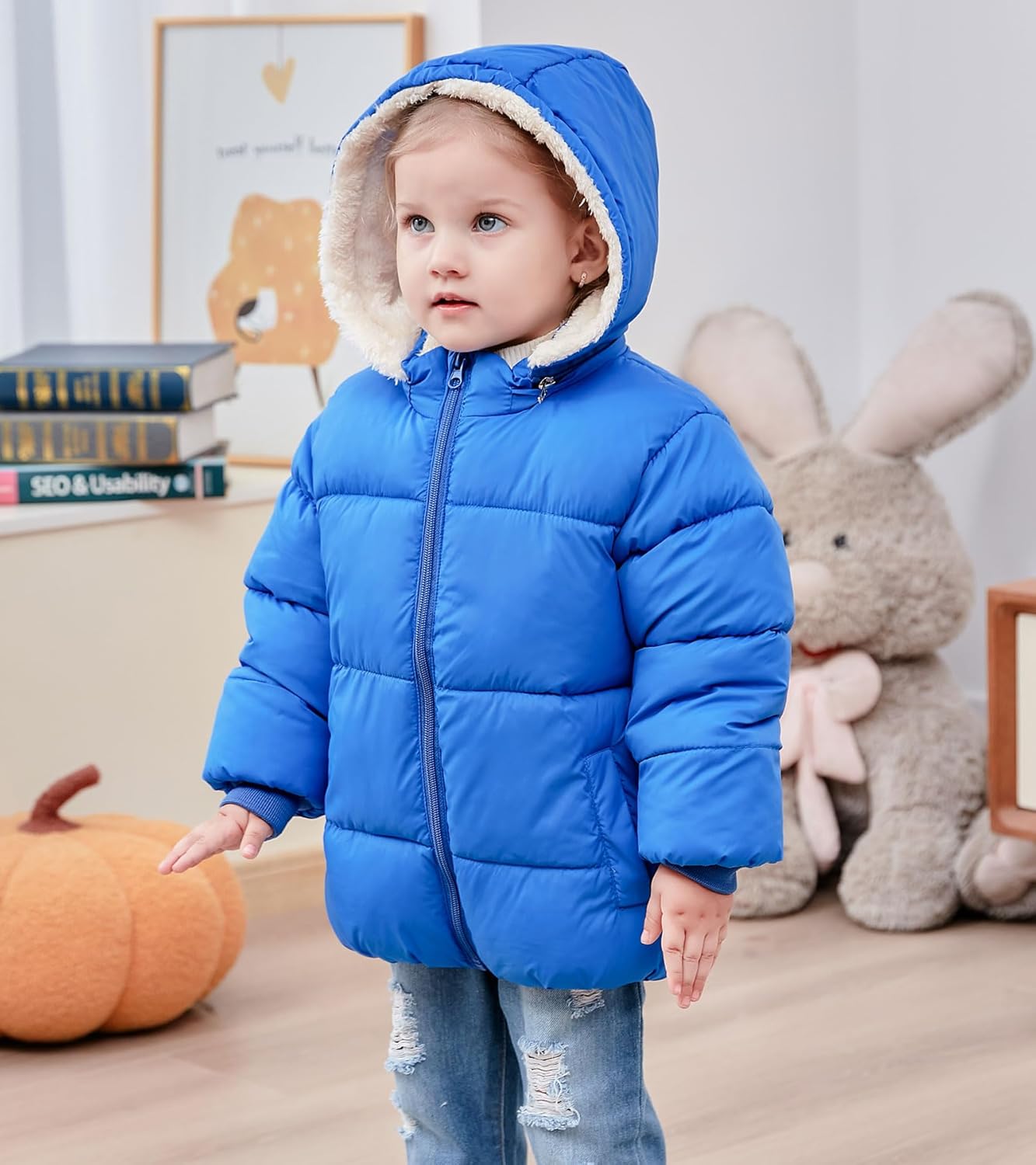 TUONROAD 1-6T Baby Girl Boy Winter Fleece Coats Toddler Warm Puffer Jackets Kids Down Alternative Outerwear