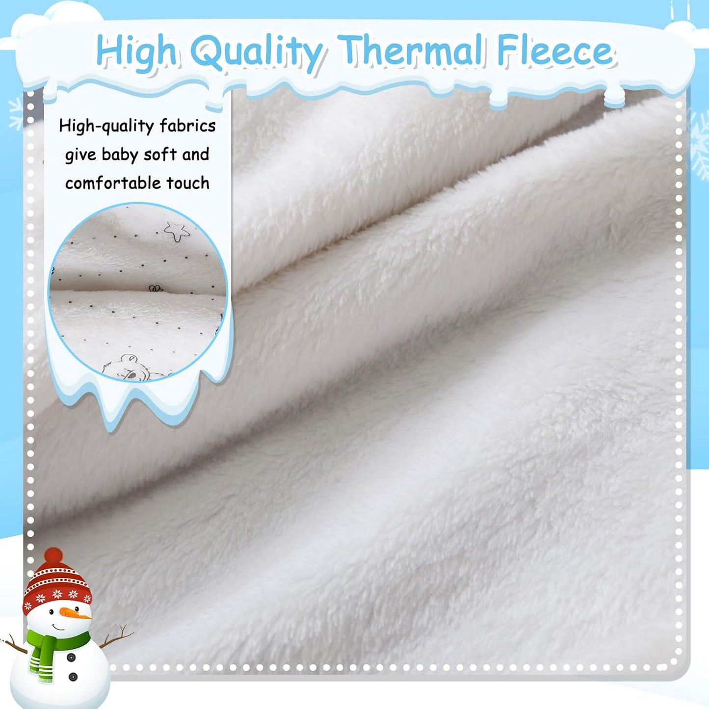 Fairy Baby Newborn Baby Bear Onesie Thin Fleece Footie Romper Snowsuit Hooded Jumpsuit Bodysuit Winter Outwear Boy Girl 0-12M