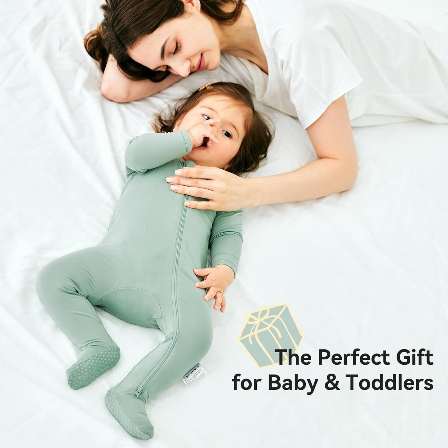 BubblePanda Rayon Made From Bamboo Baby Pajamas Baby Clothes for Boys Girls Unisex Zip-Front Non-Slip Onesie Sleeper