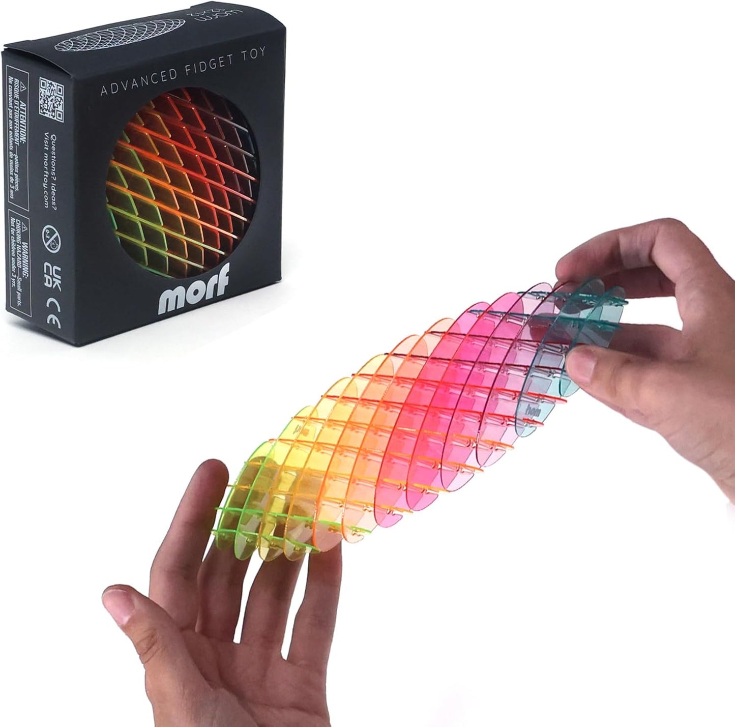 Morf Fidget Worm Toy - Desk Fidgets for Adults - Cool Satisfying Worm Fidget Sensory Toys - Fun and Interactive Morf Fidget Toy for Kids - USA Patent Pending Morf Figgy Toys - Small - 12 x 12