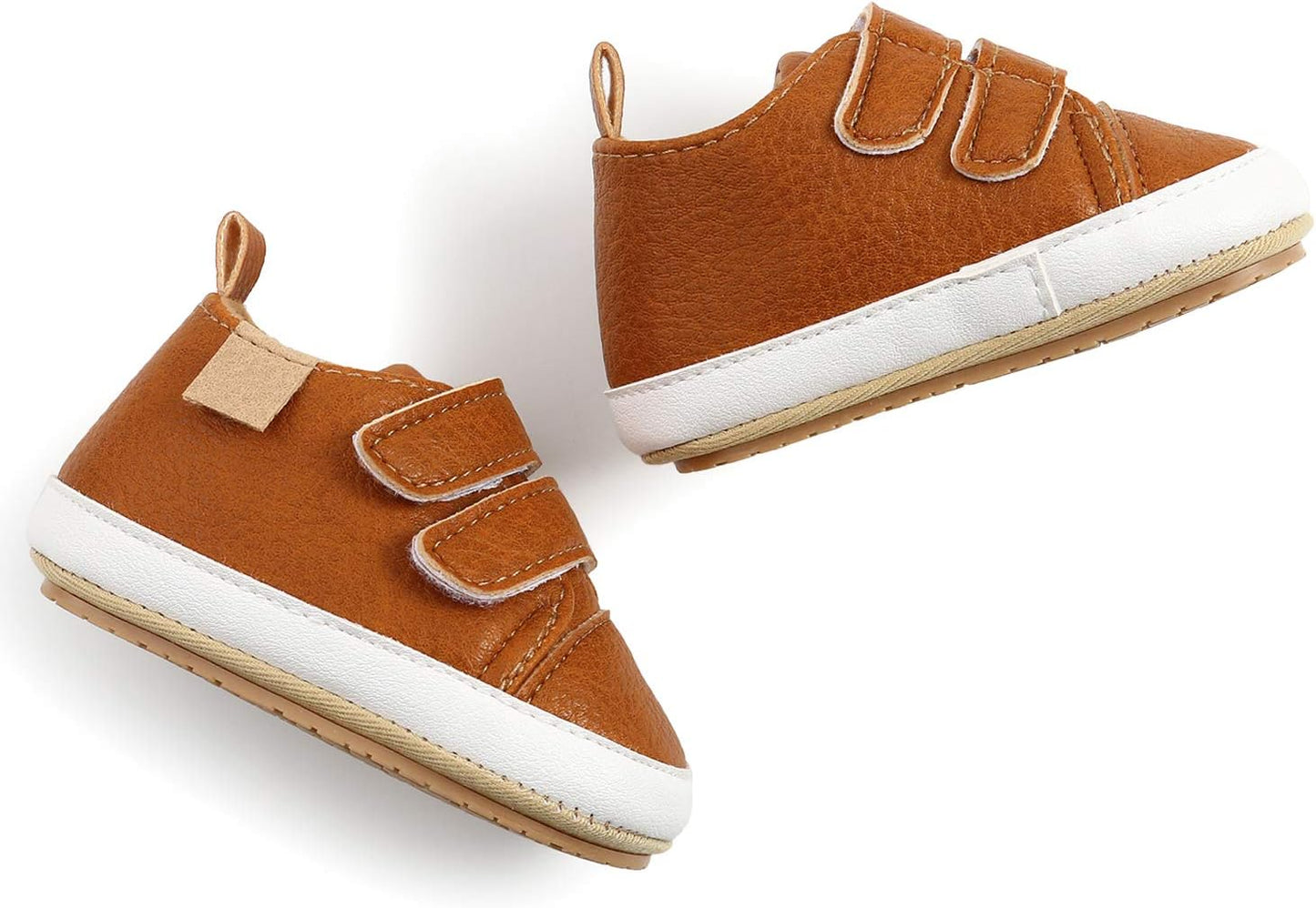 SOFMUO Baby Boys Girls High Top Ankle PU Leather Sneakers Soft Rubber Sole Infant Moccasins Newborn Oxford Loafers Anti-Slip Toddler Wedding Uniform Dress Shoes