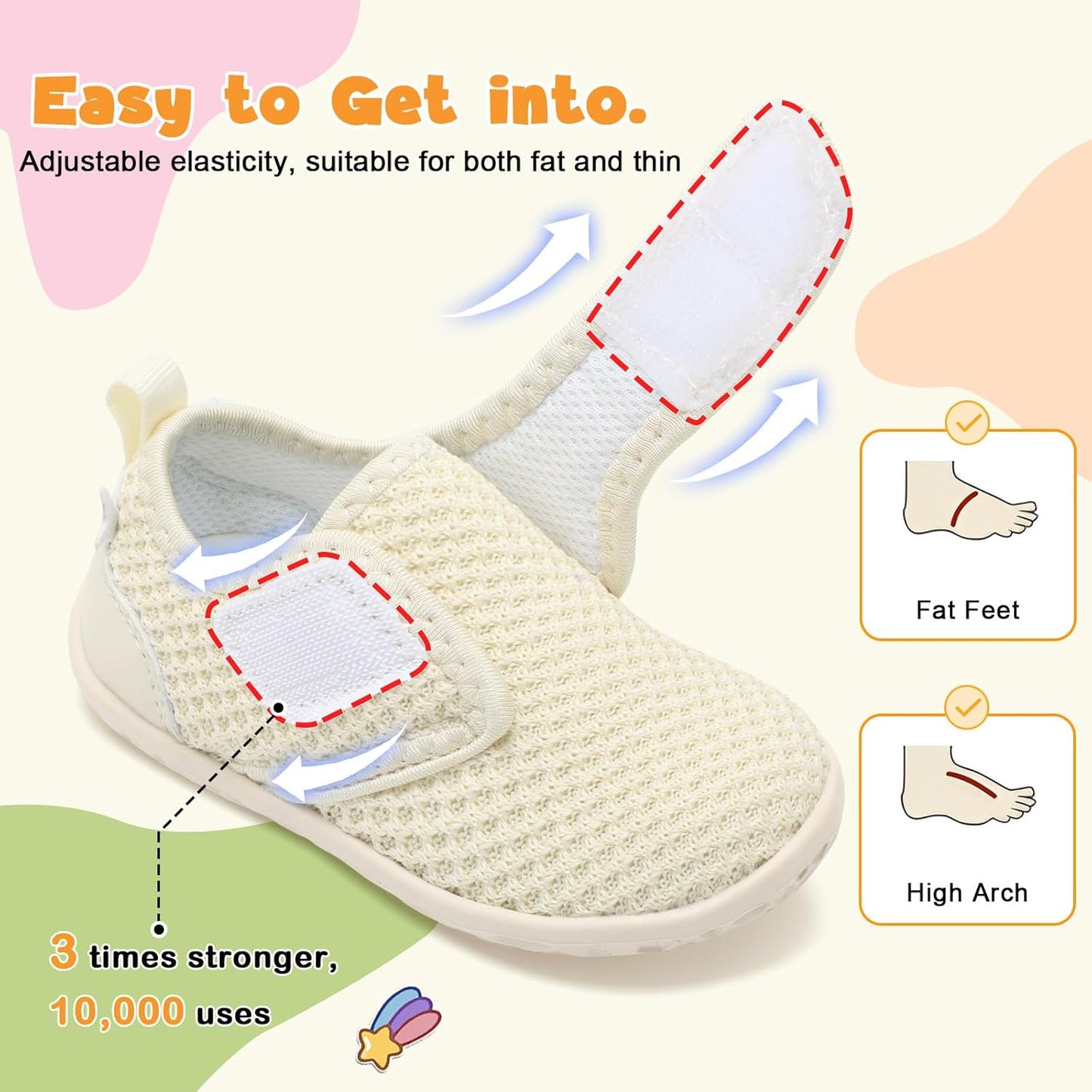 FEETCITY Baby Walking Shoes Barefoot Baby Shoes Infant Sneakers Newborn Crib Shoe Lightweight Flexible Slip On Shoe
