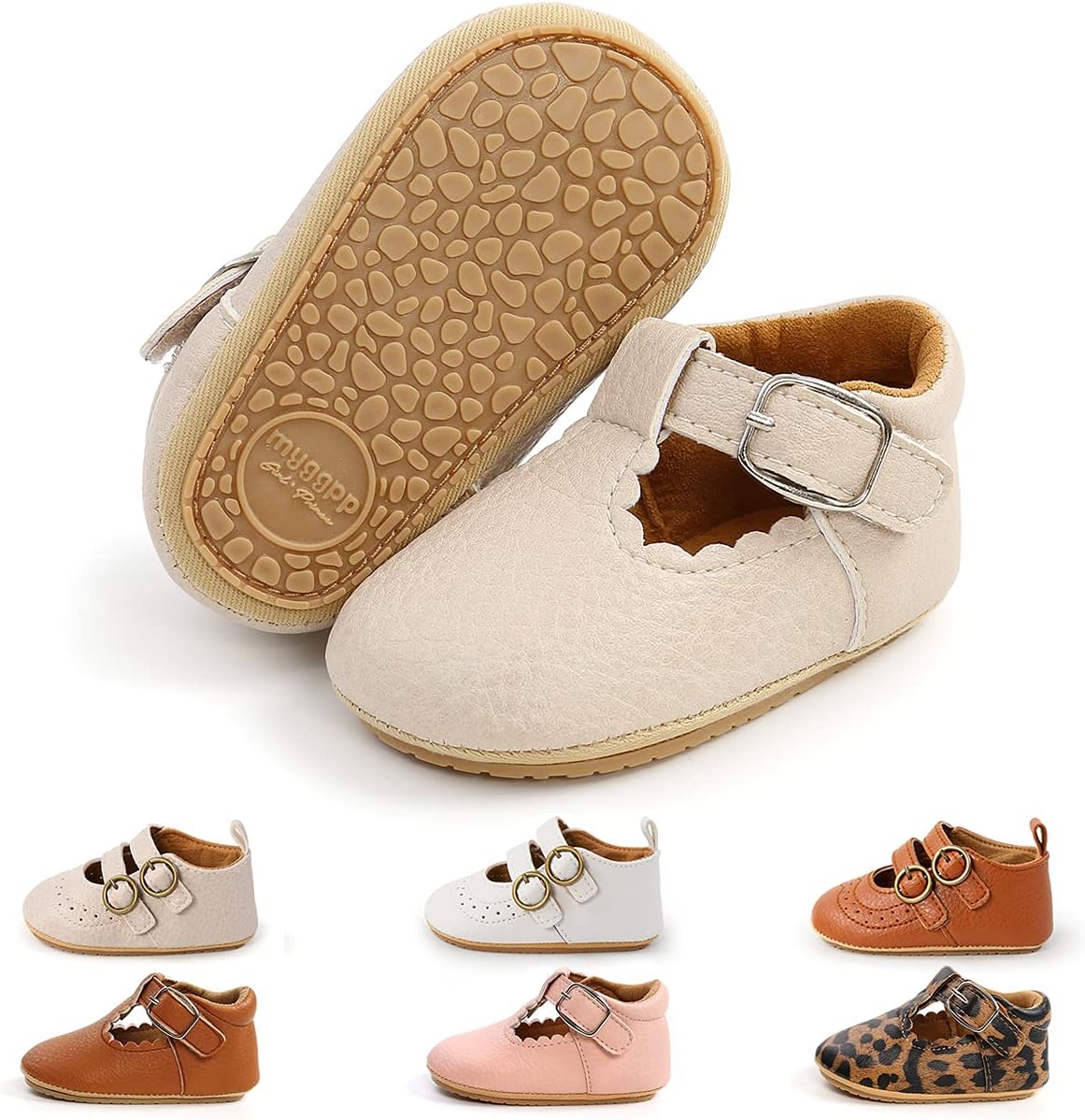 Baby Shoes Mary Jane Flats Non Slip Soft Sole Infant Toddler Sneakers First Walkers Party Christmas Dress Shoes