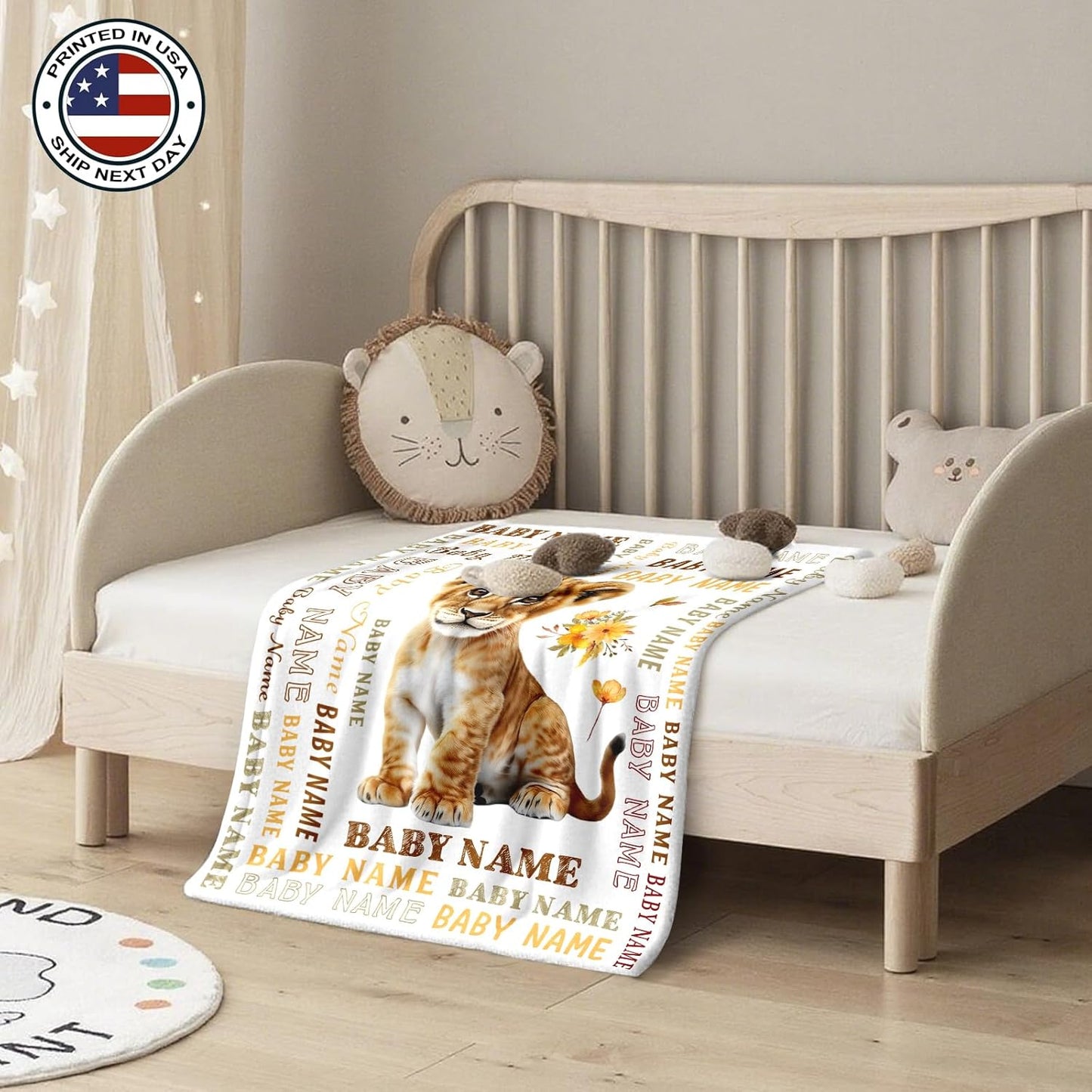 Ship Next Day, Personalized Baby Blanket – Printed in USA, Custom Baby Blanket for Boys & Girls, Baby Blanket with Name, Baby Shower, Easter, Christmas, Birthday Newborn & Toddler Gifts, Baby Gifts