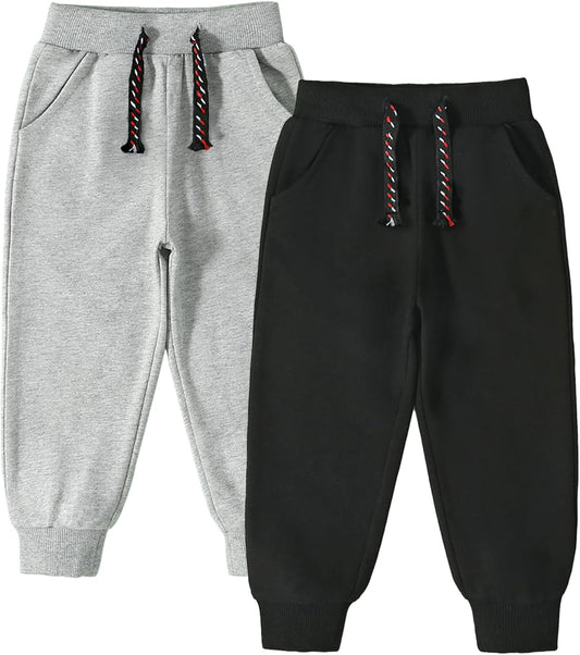 Bumeex Baby and Toddler Boys' 2-Pack Pull on French Terry Pants 1-7Y