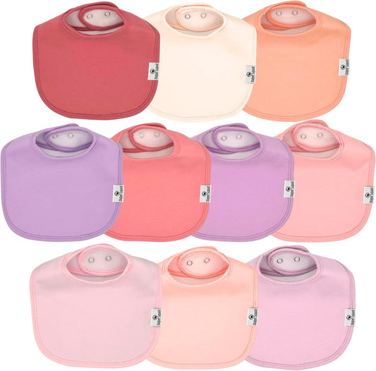 DiaperSquad's Baby Bibs for Drooling and Teething, Bibs for Boys, Baby Girl - Solid Cotton Baby Drool Bibs
