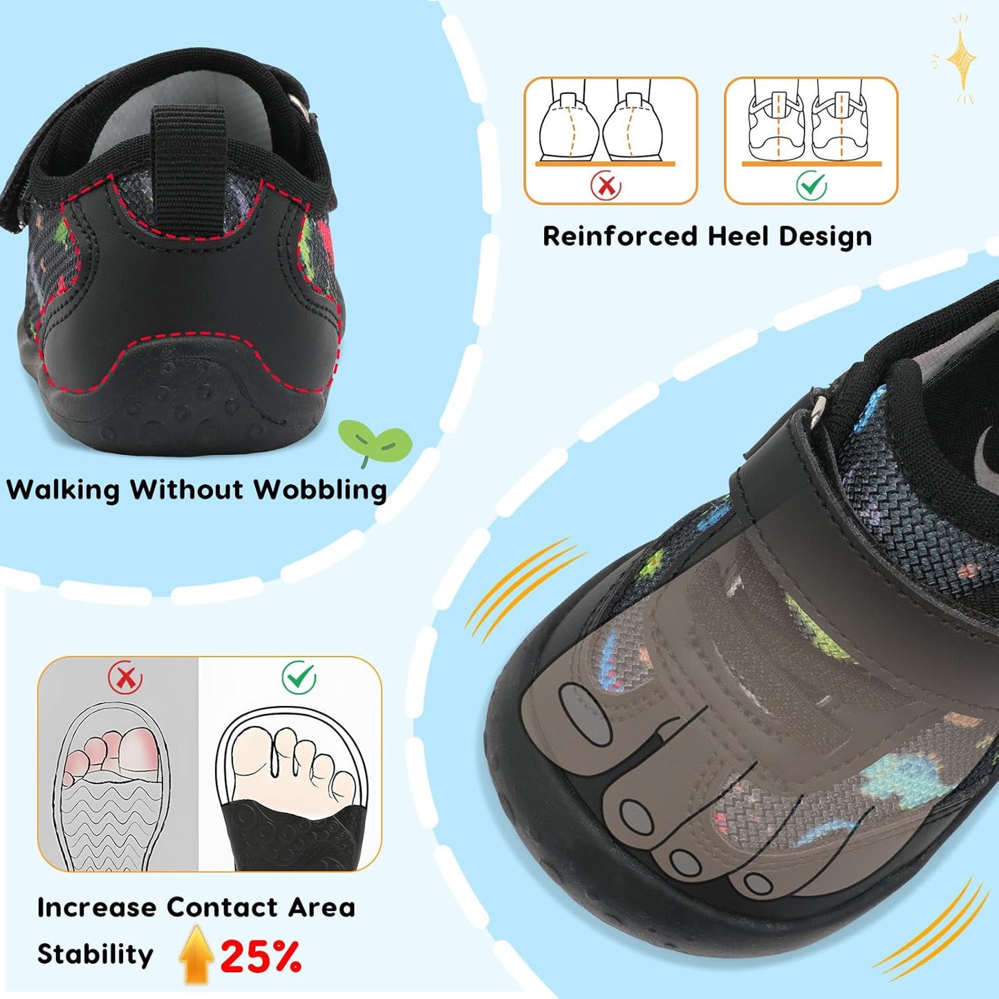 Scurtain Baby Shoes Boy Girl First Walking Shoe Infant Crib Breathable Sneakers Lightweight Barefoot Shoes for Babies