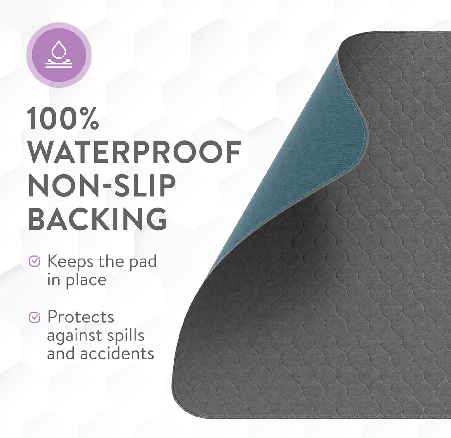 Inspire Underpads | Stain Hiding Gray Reusable Incontinence Bed Pads | Waterproof Mattress Pad | for Adults Babies and Dogs (34 X 52 - 1 Pack)