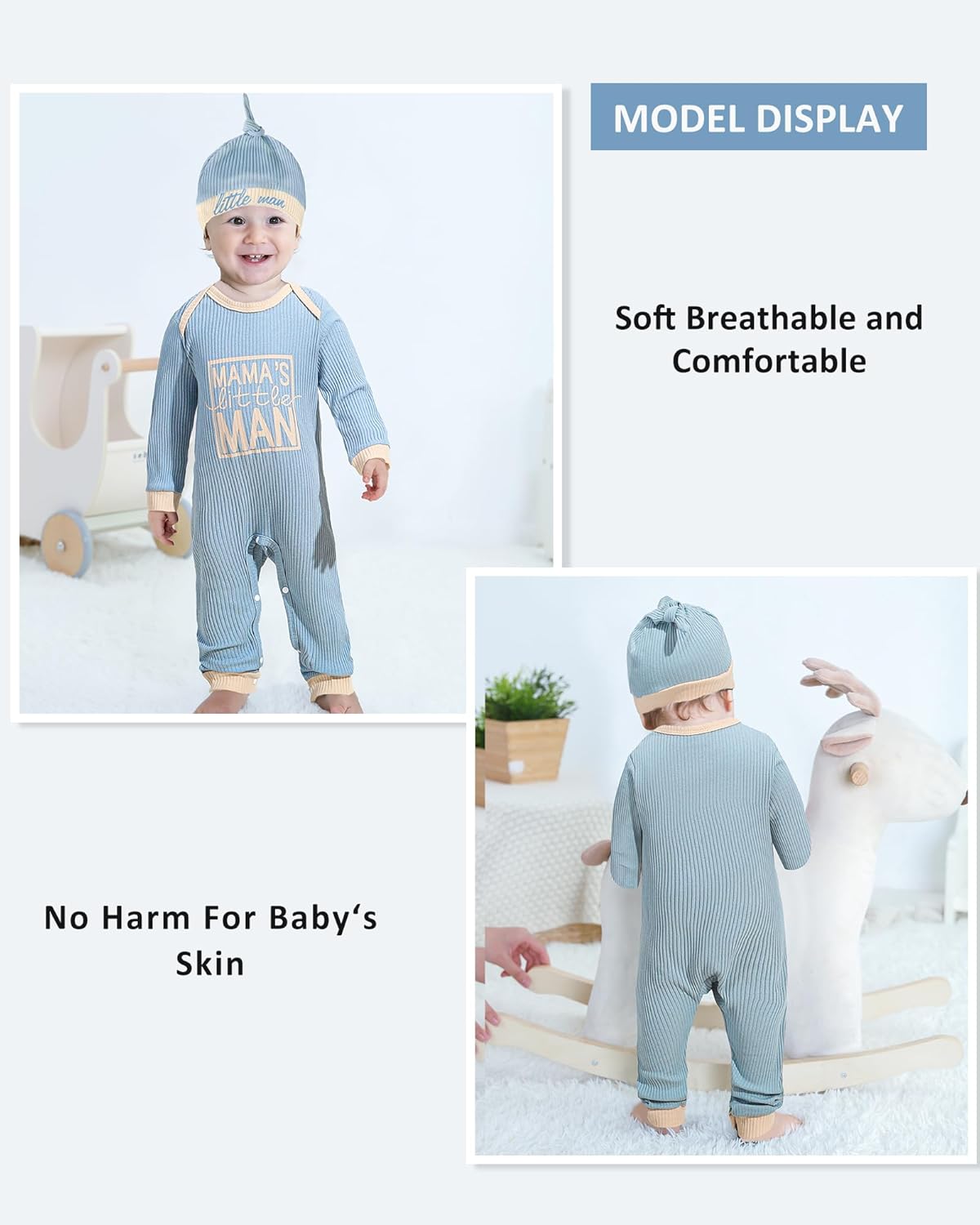 NZRVAWS Baby Boy Clothes Preemie Infant Boy Bear Outfits Jumpsuit Bodysuit Letter Print Romper