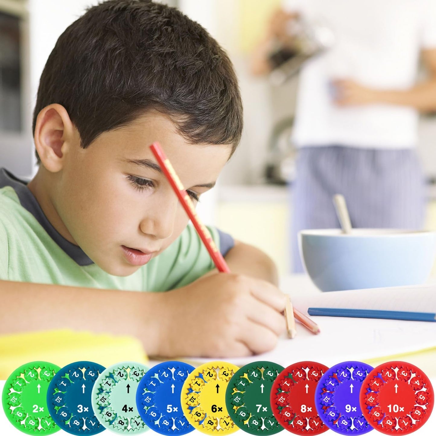 9PCS Math Fidget Spinner Math Fact Fidget Spinners Multiplication & Division Learning Fidget Math Fidget Toy Math Learning & Education Toys Game for Kids Kindergarten Home School Classroom