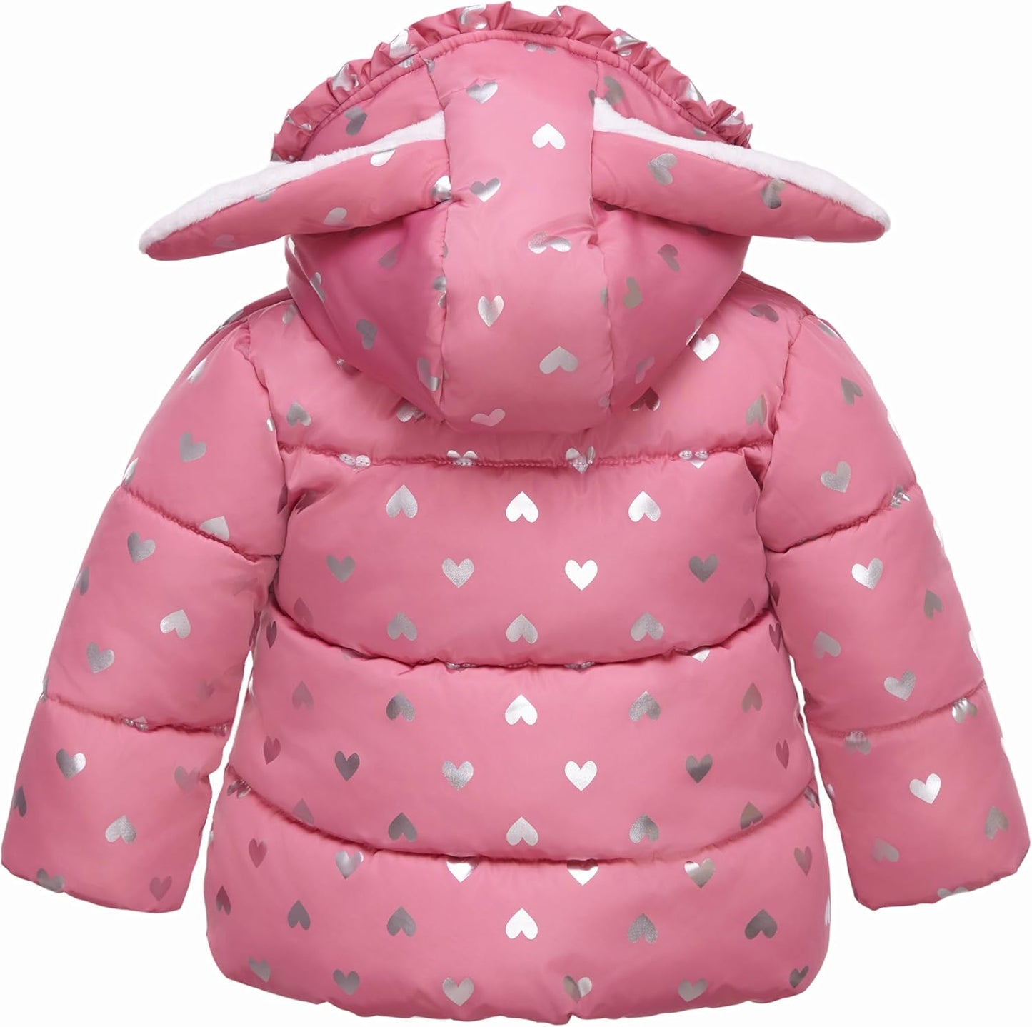 Rokka&Rolla Baby Girls' Water-Resistant Soft Mini Fur Lined Puffer Jacket Winter Coat for Newborn Infant Toddler