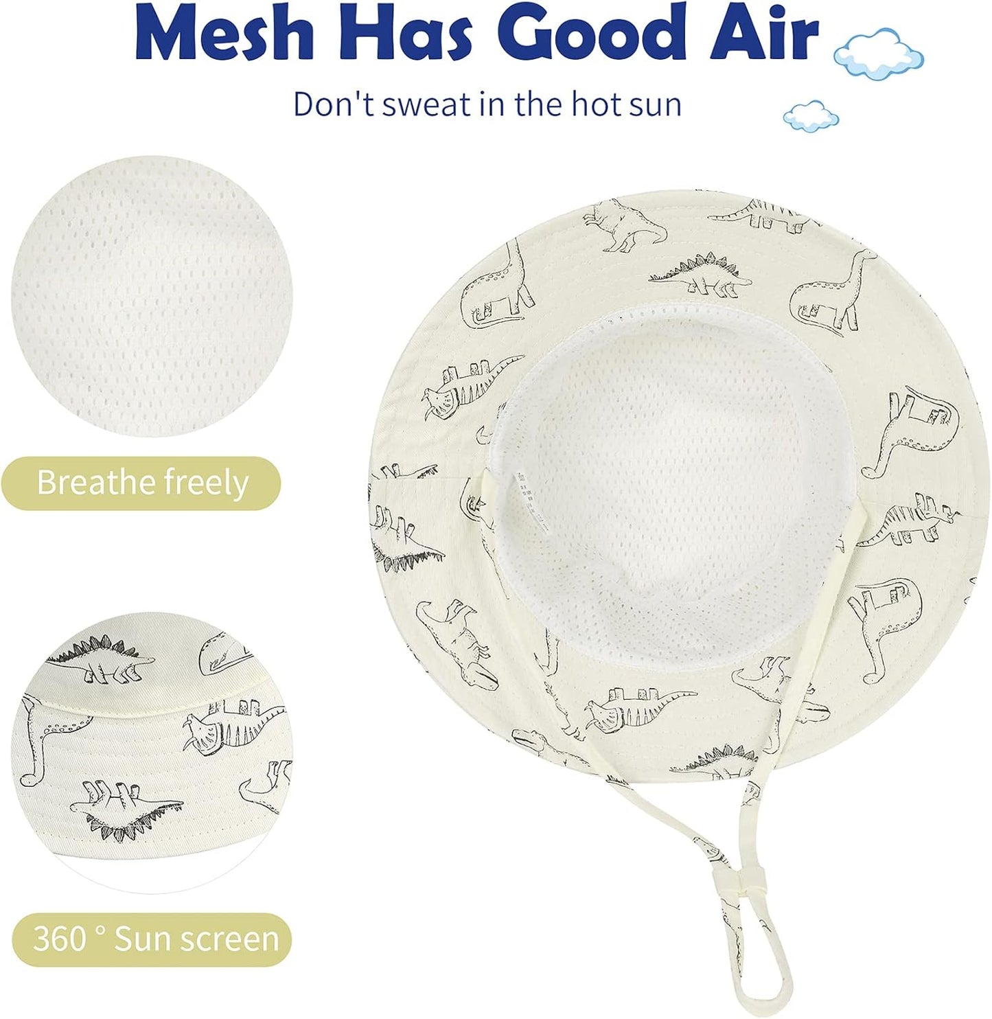 Durio Baby Bucket Sun Hat Toddler Hats Summer Beach Hat UPF 50+ Sun Protection Bucket Hats for Kids Baby Boy Girl Gifts 2Pack