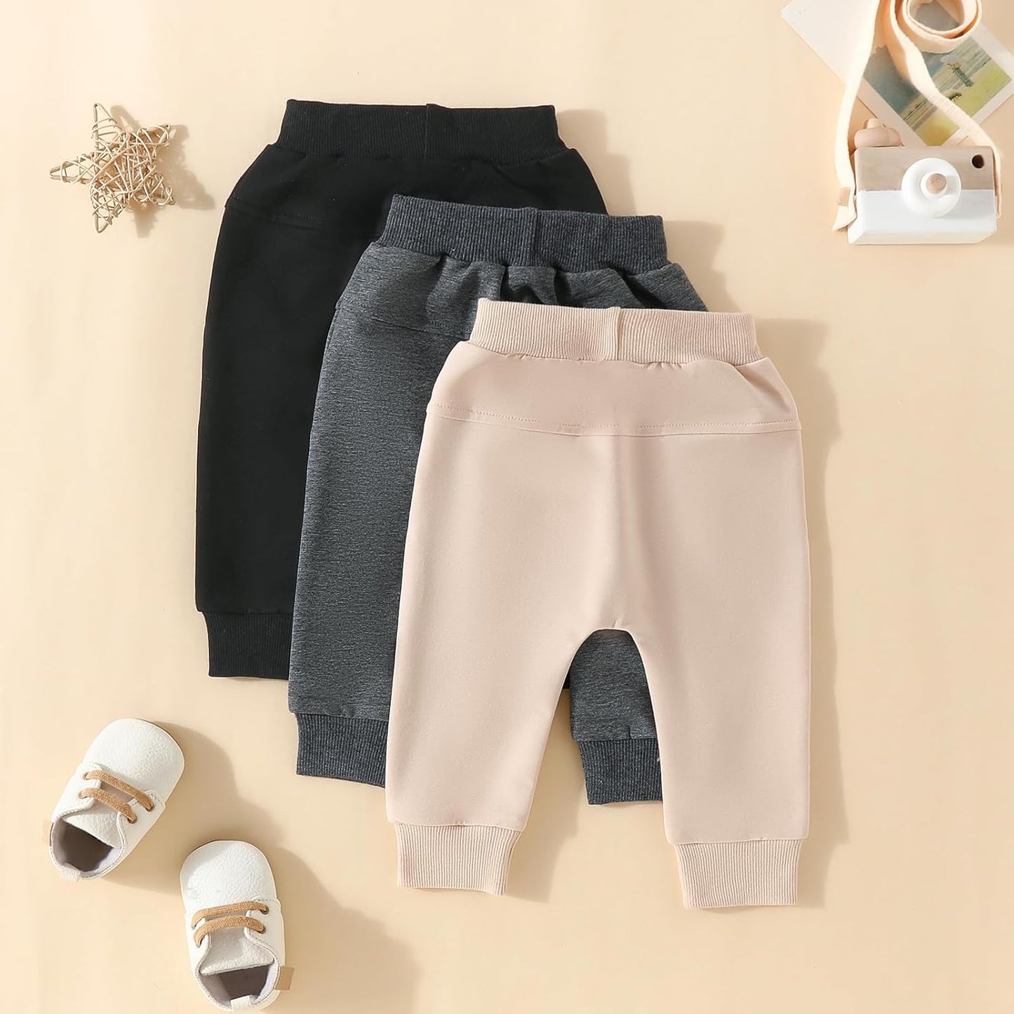 Baby Pants Toddler Infant Newborn Baby Boy Girl Sweatpants Long Joggers Pants Unisex Boy 's Clothing 3 Pack