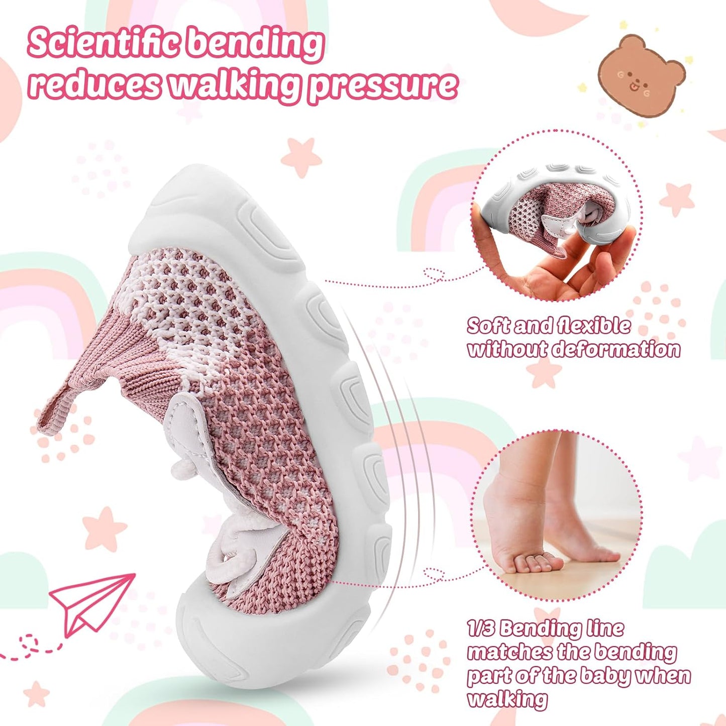 Charrost Toddler Baby Girl Boy First Walking Shoes Checkered Sneakers Sizes 3/4/5/6/7/8T. Soft, Cute,Flexible for First Walkers. Non-Slip, Slip On, Wide Toe Box Indoors Outdoors