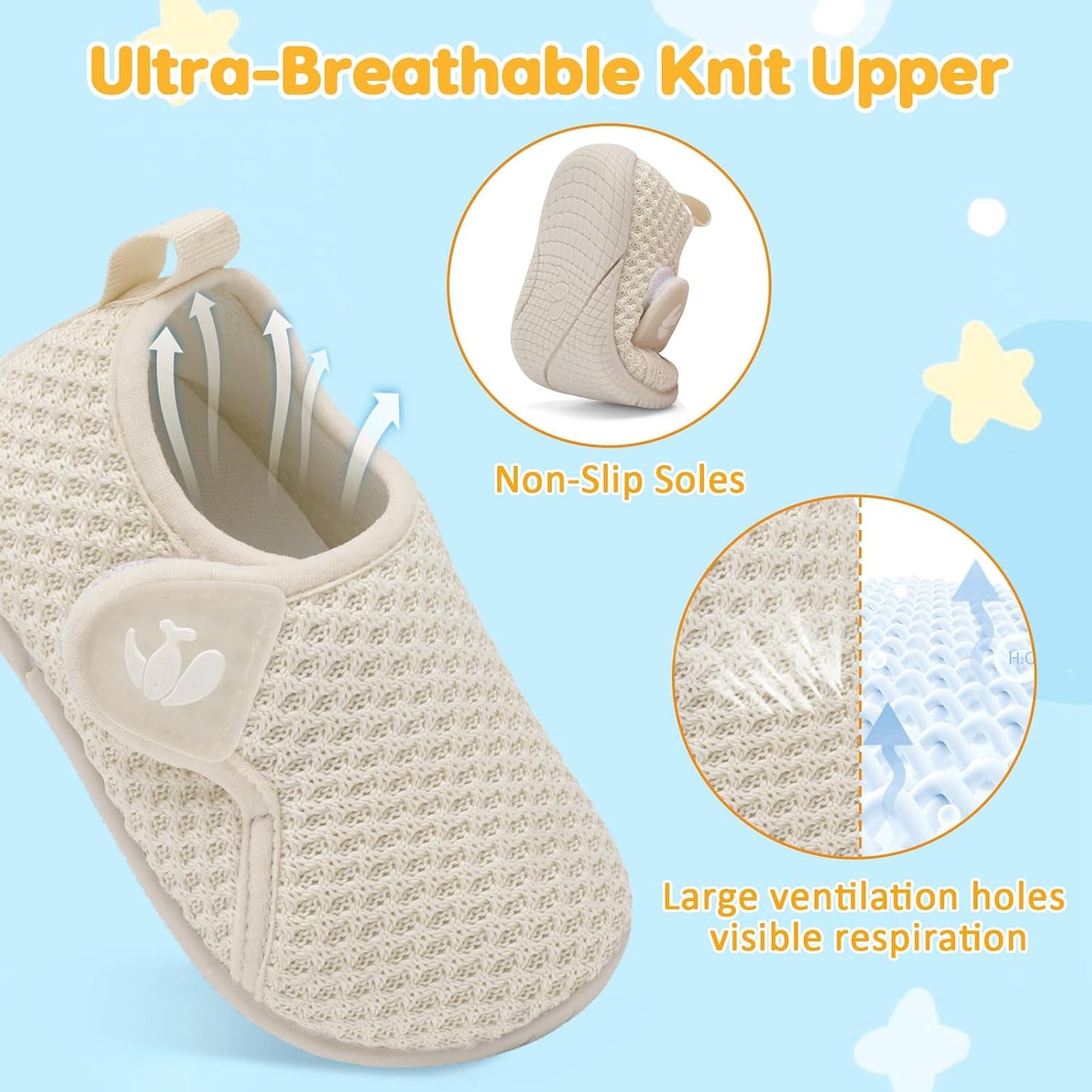 FEETCITY Toddler Walking Shoes Slip On Toddler Shoes Boys Girls Kids Sports Sneakers Casual School Shoes Barefoot Shoes