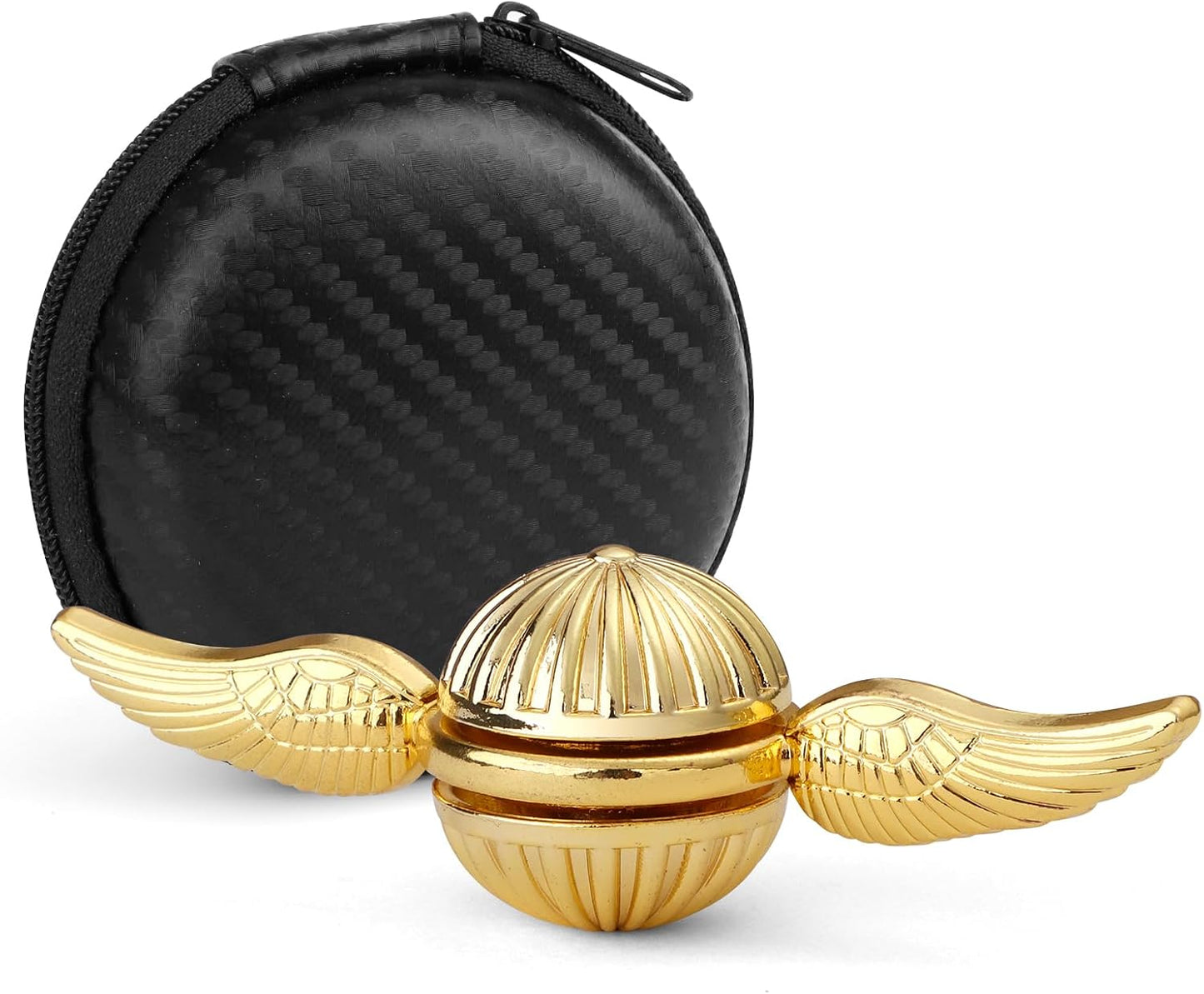 Fidget Hand Spinner Toy for Kids Adults, Sensory Orb Gift for Boys Girls, Ideal Finger Toy for Decoration Collection, Cool Metal Sensory Fidget Gyro Toy(Golden)