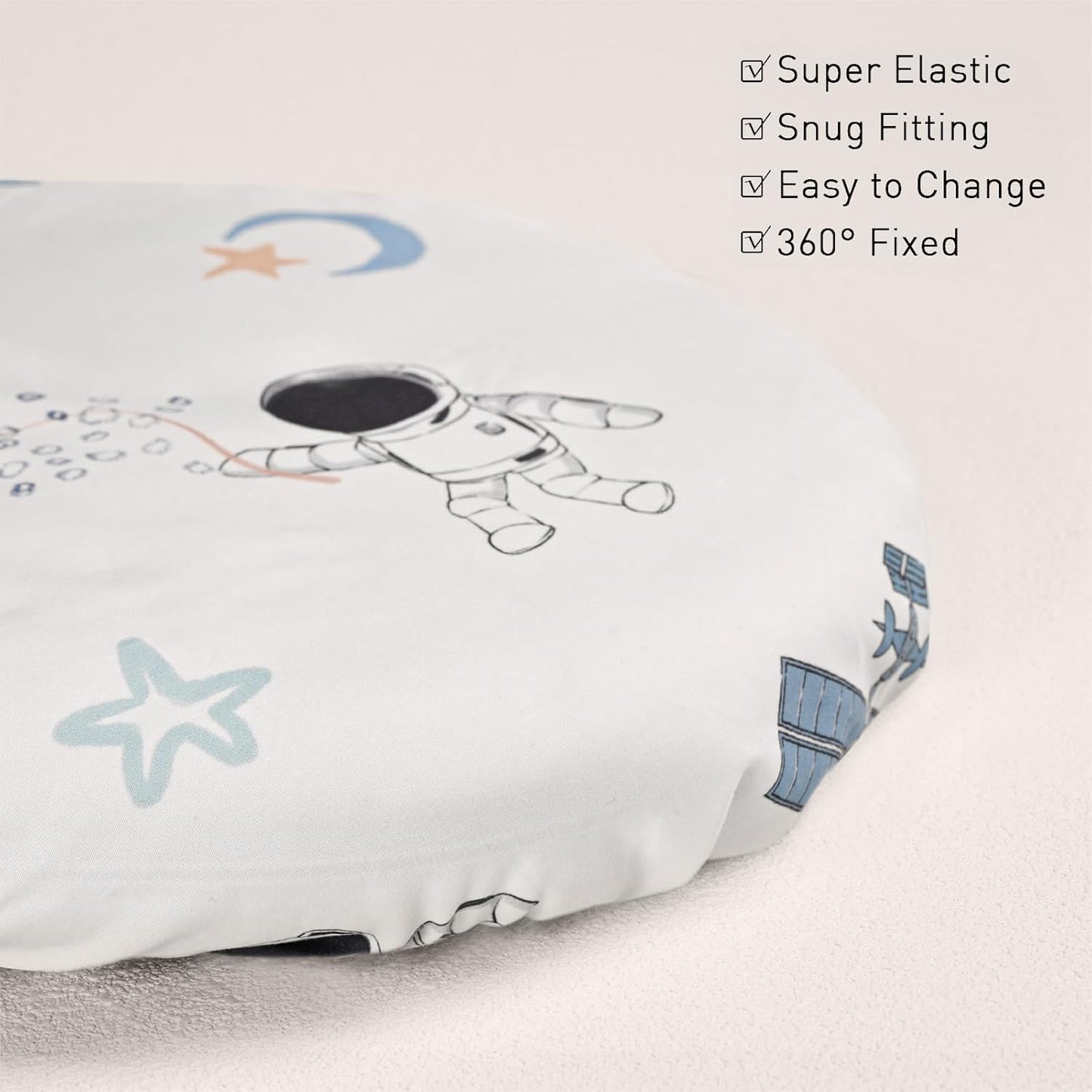 Gllquen Baby Bassinet Sheets 4 Pack, Breathable Cozy Fitted Mattress Sheet, Elastic Travel Crib Fashionable Pattern, Standard Cradle Safe Sheets for Baby Boys Girls 32"x16"(Astronaut)