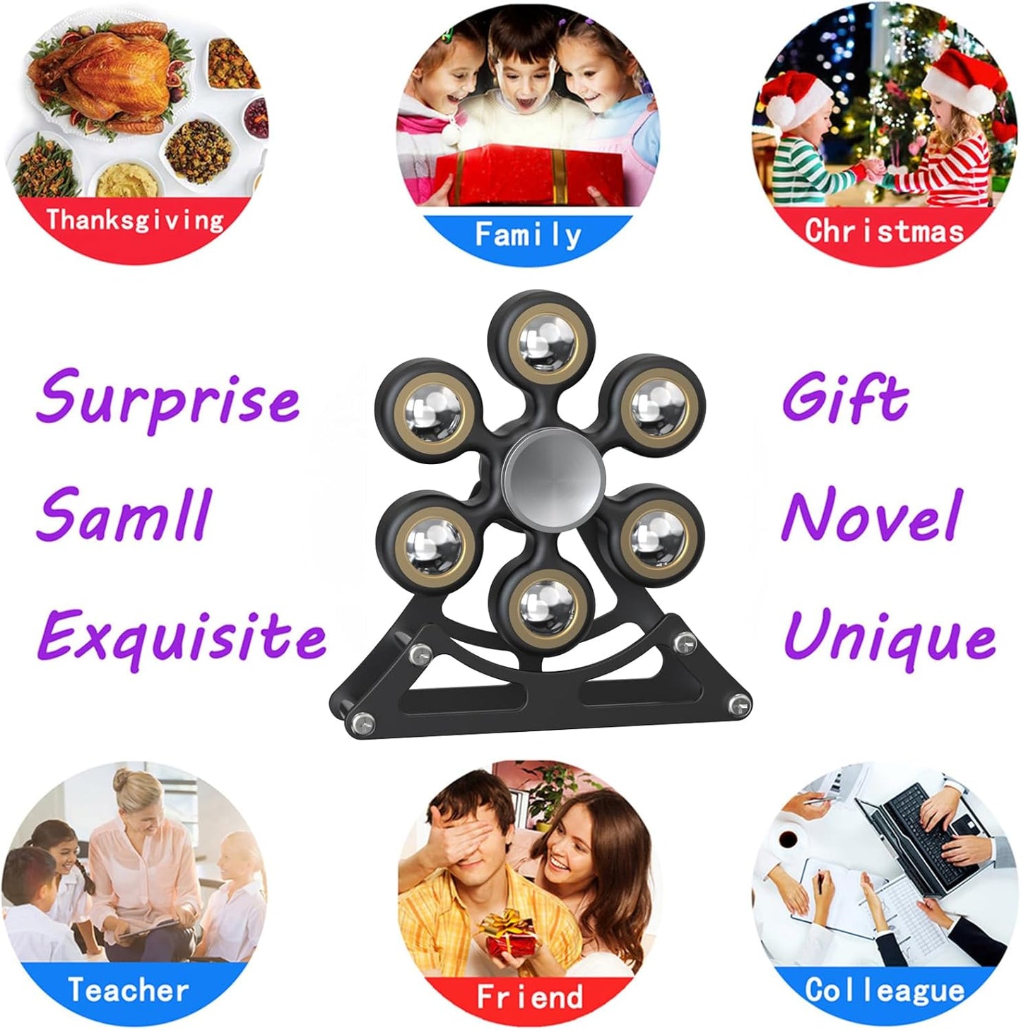Desk Toys for Fidget Ferris-Wheel Spinner: 4mins Metal Cool-Gadgets Kinetic-EDC-Toy, Cool-Stuff for Kid Children Teen Adult, ADHD Tools Stress Relief Gift for Office Home School Men Woman Christmas