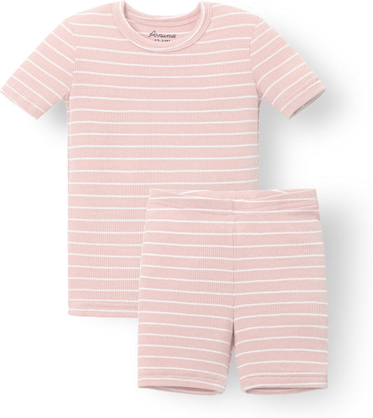 AVAUMA Stripe Pattern Baby Boys Girls Pajama Set Kids Toddler Snug fit Ribbed Sleepwear pjs for Daily Life Style