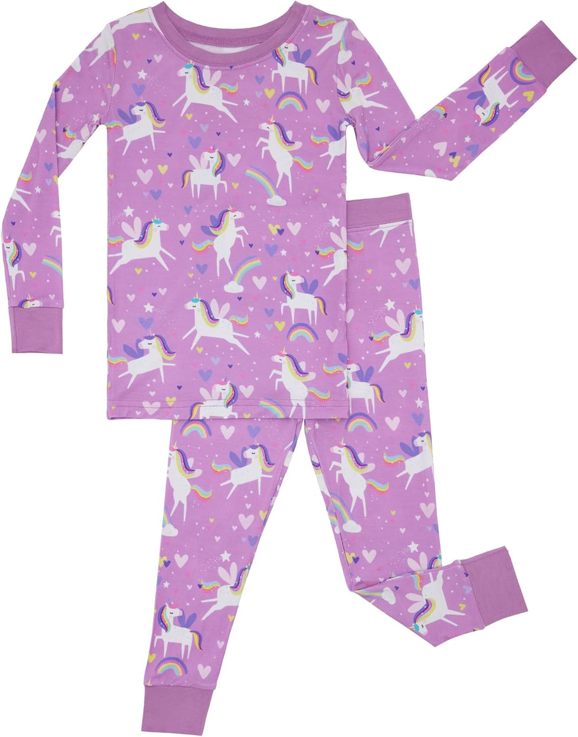 Little Sleepies Two-Piece Pajama Set for Boys & Girls, Soft Viscose from Bamboo Toddler Pajamas for Kids, Family Matching PJs