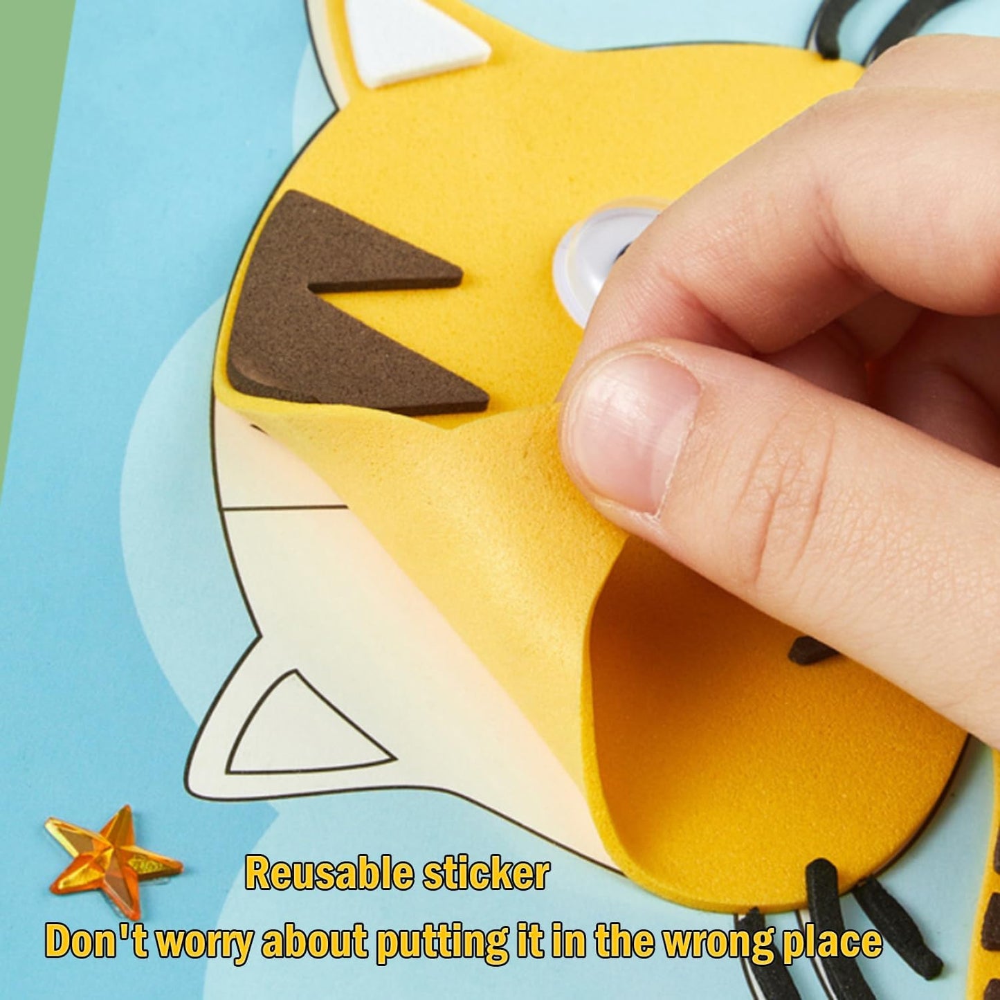 Lovyan 3D EVA Foam Stickers for Toddlers 12PCS Sticky Foam DIY Craft Preschool Art Class Drawing Sticker Puzzle Art Kit for Kids Boys Girls (Animals)