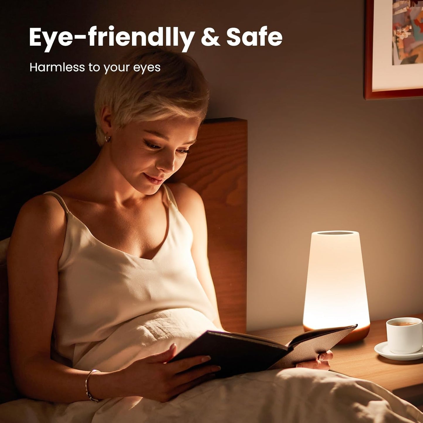 THAUSDAS Night Light, Dimmable Touch Lamp for Bedroom, Portable Table Bedside Lamp, 5 Brightness 13 RGB Colors, Night Lights for Baby Nursery Bathroom