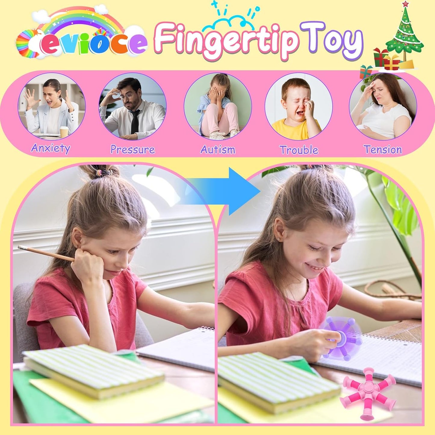 Cevioce Fidget Toys for Kids Adults, 1Pc Fidget Spinner Toys, Sensory Toys for Kids, Easter Basket Stuffers Valentine Present for Kids, Gifts for Men Women Kids Thanksgiving Birthday Christmas Party