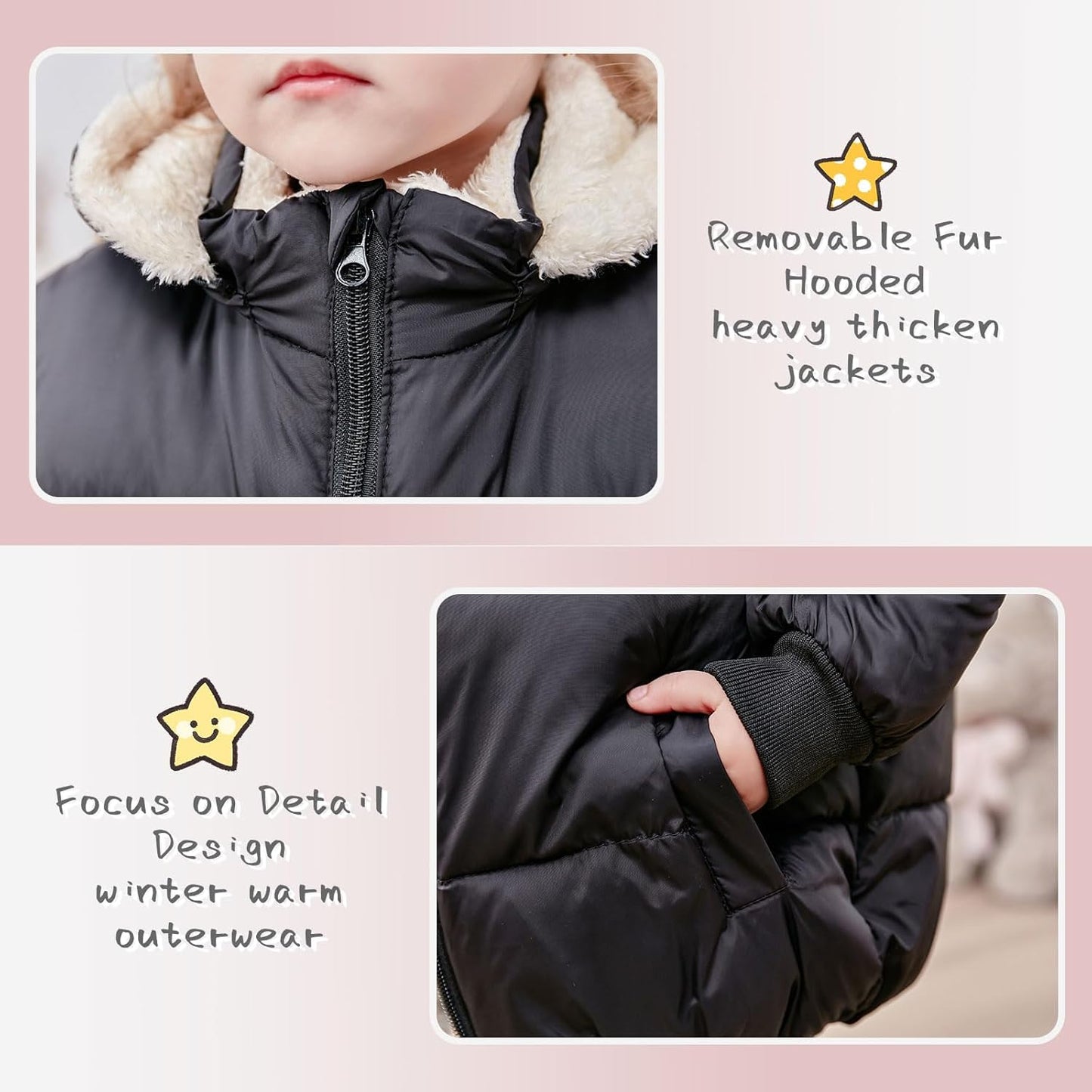 TUONROAD 1-6T Baby Girl Boy Winter Fleece Coats Toddler Warm Puffer Jackets Kids Down Alternative Outerwear