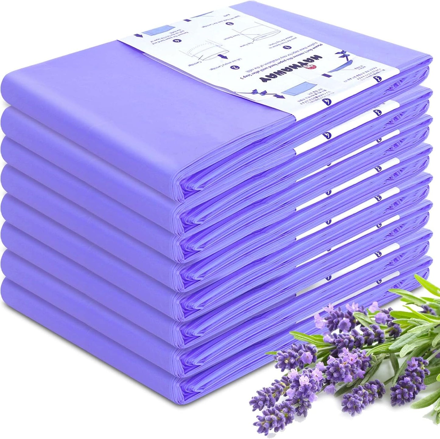 Refills Compatible with Dekor Classic, 30% Extra Length Diaper Pail Refills 8 Pack Diaper Pail Liners Lavender Scent