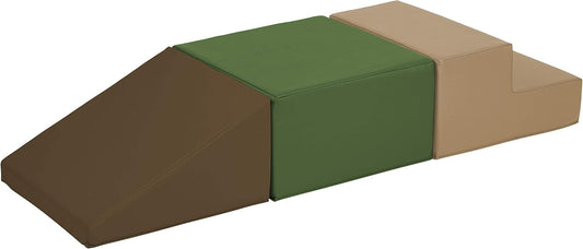 Factory Direct Partners 11618-ET SoftScape Toddler Playtime Climber, Indoor Active Play Structure (3-Piece Set) - Earthtone