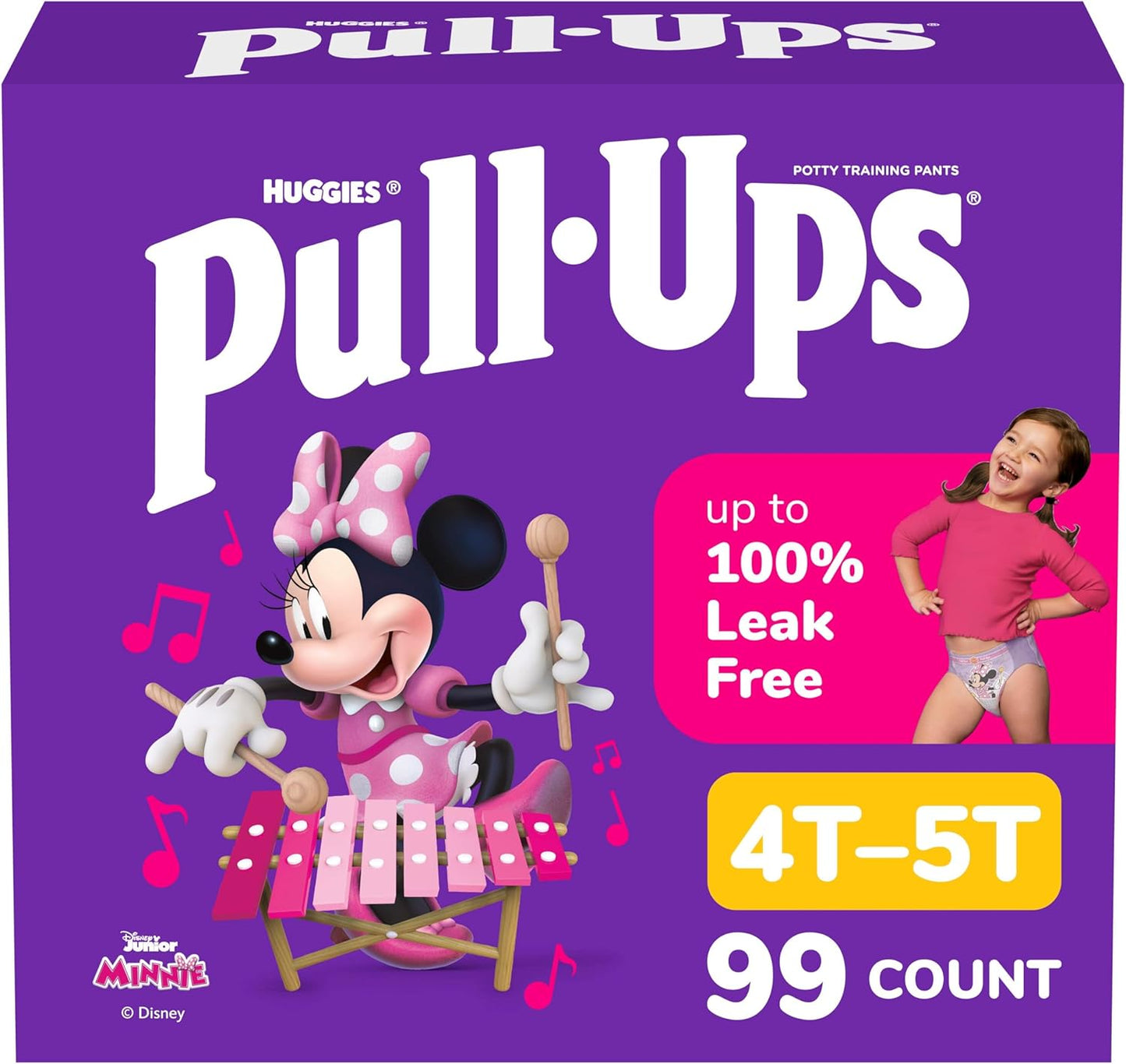 Pull-Ups Girls' Potty Training Pants, Size 4T-5T Training Underwear (38-50 lbs), 99 Count (3 Packs of 33)