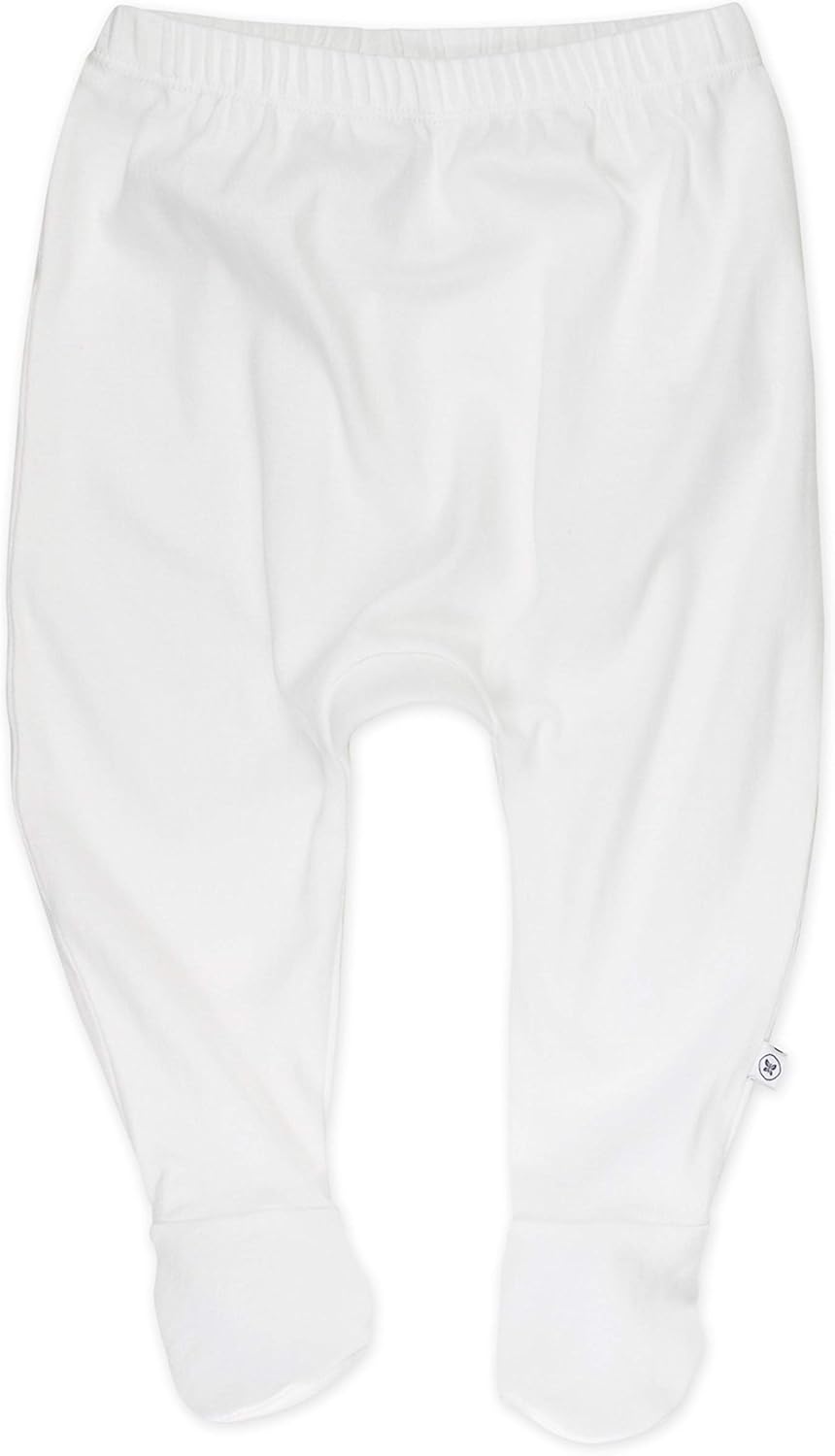 HonestBaby 3-pack Footed Pants Roomy Fit Pull on Bottoms 100% Organic Cotton for Infant Baby Boys, Girls, Unisex