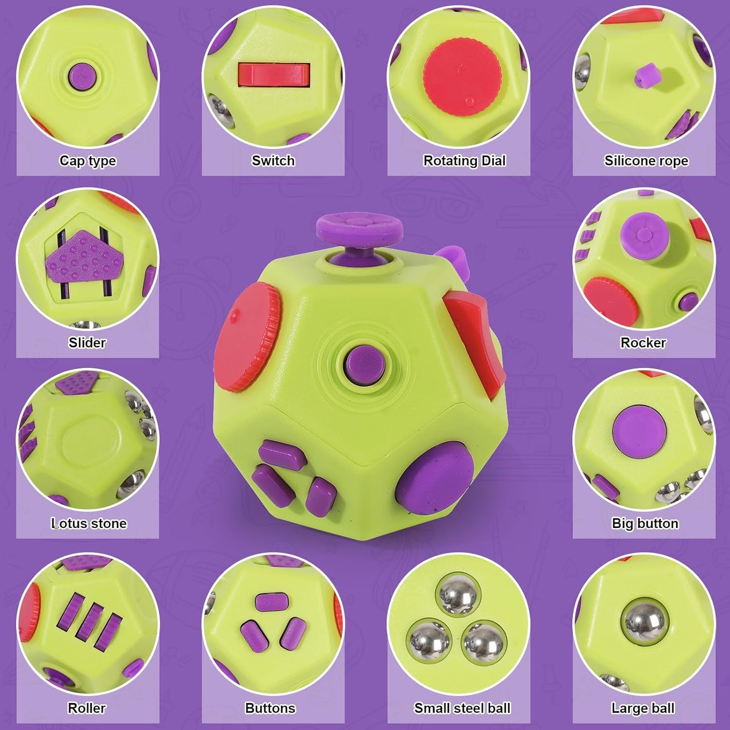 Mini Finger Cube Toys, Cool Fidget Toys for Kids Adults with Anxiety ADHD Autism and Relief Stress (Green)