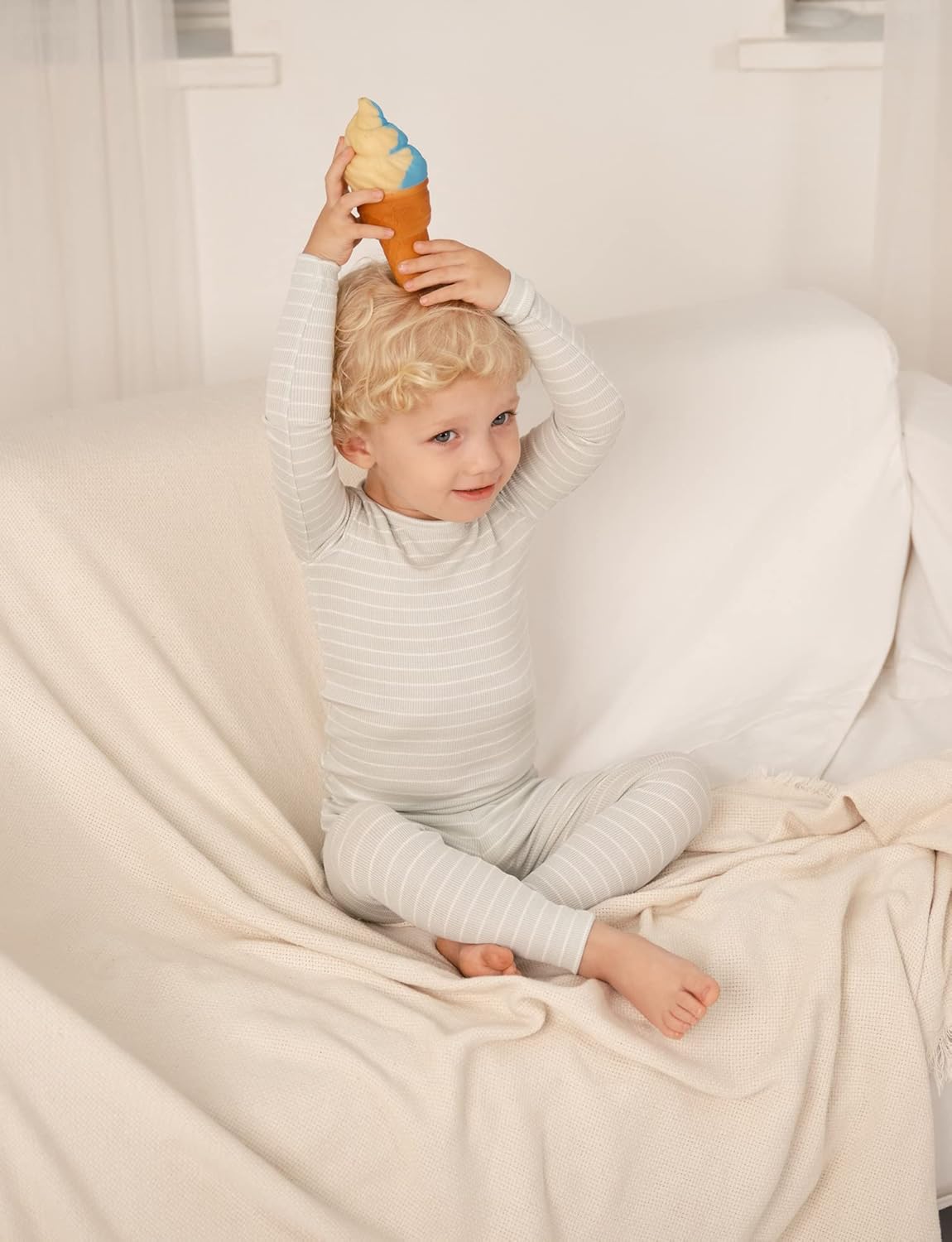 AVAUMA Stripe Pattern Baby Boys Girls Pajama Set Kids Toddler Snug fit Ribbed Sleepwear pjs for Daily Life Style