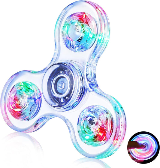 Gigilli Fidget Spinners, LED Light Up Sensory Fidget Toys for Kids, Glow in The Dark Party Favors for Kids 4-8-12, ADHD Anxiety Stress Relief Goodie Bag Stuffers Birthday Classroom Prizes Return Gifts