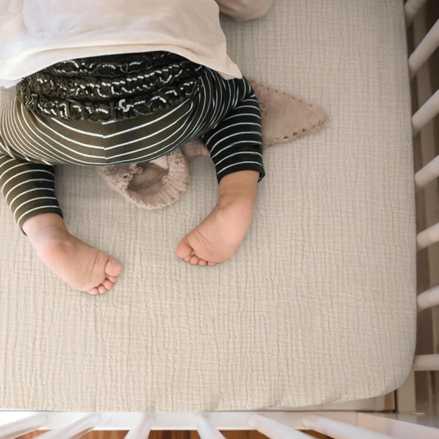 lulumoon Mini Crib Sheets Muslin: Soft Cotton Fitted Mini Crib Mattress Sheets for Boys and Girls 2Pack