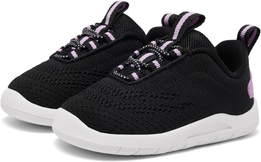 MORENDL Toddler Slip On Sneakers Baby Walking Shoes Non-Slip Breathable Unisex Pink Mesh Lace-Up Athletic Sneakers Infant Running Shoes