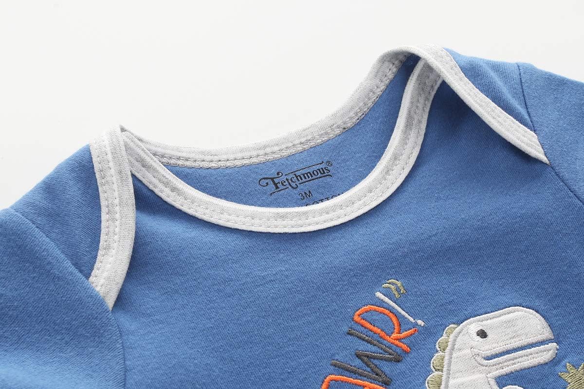 Kiddiezoom Baby Bodysuit Newborn Short Sleeve baby One-Piece Cotton 5-Pack baby clothes