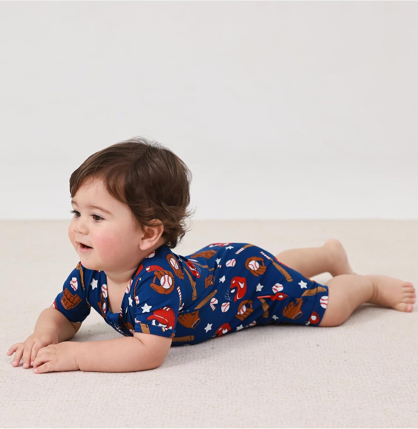 Baby Boys Bamboo Viscose Short Sleeve Romper Soft Comfy Infant Summer Jumpsuit