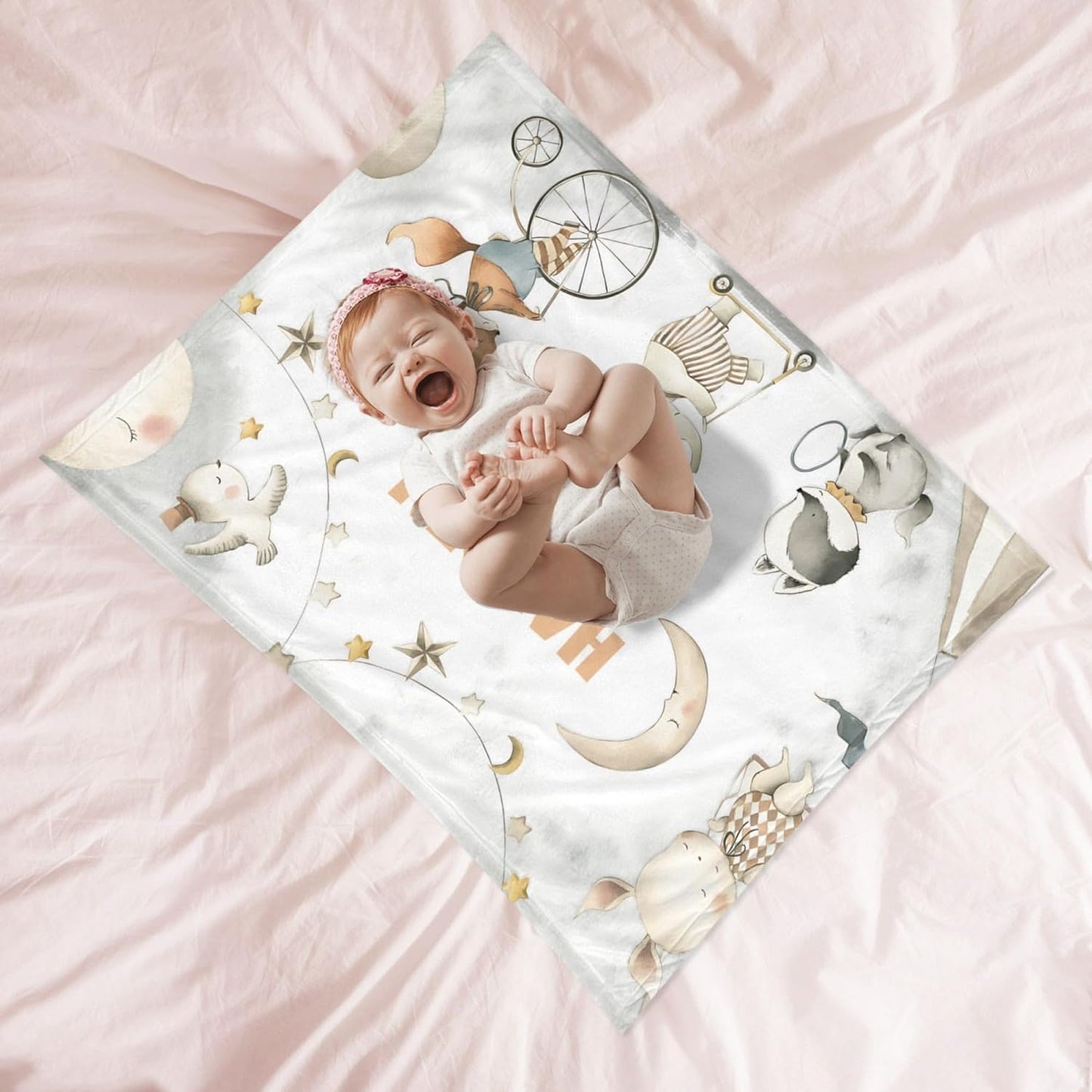 Personalized Baby Blanket, Custom Baby Blanket with Name, Customize Baby Blanket for Baby Girl or Boy, Baby Name Swaddle Blanket for Toddlers Kids Newborn, Best Gift for Baby