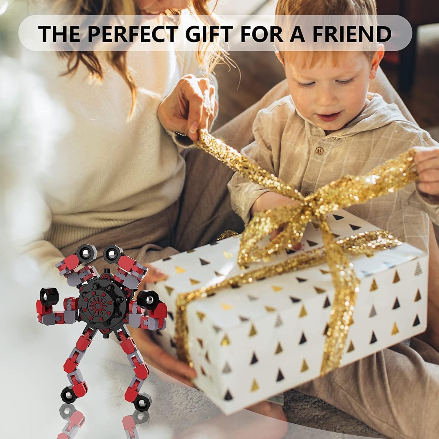 20 Pcs Deformable Robot Fidget Spinners Toys for Party Favor, Transformable Fingertip Spinner for Classroom Prizes, Christmas Valentine Gifts Goodie Bag Stocking Easter Basket Stuffers for Kids