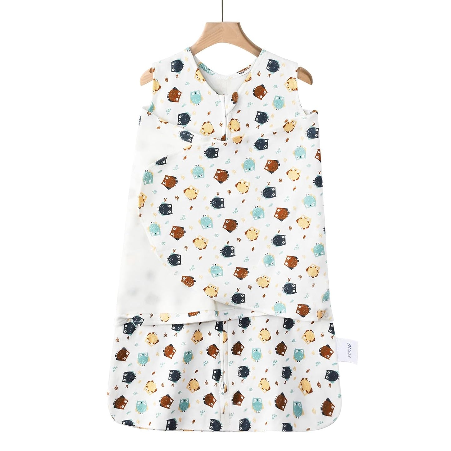 Swaddle-Blanket Baby Girl & Boy Swaddles Newborn Infant Transition 100% Cotton Wrap Blankets, 3-Way Adjustable Wearable Blanket, TOG 1.0 (Owl 0-3 Month)