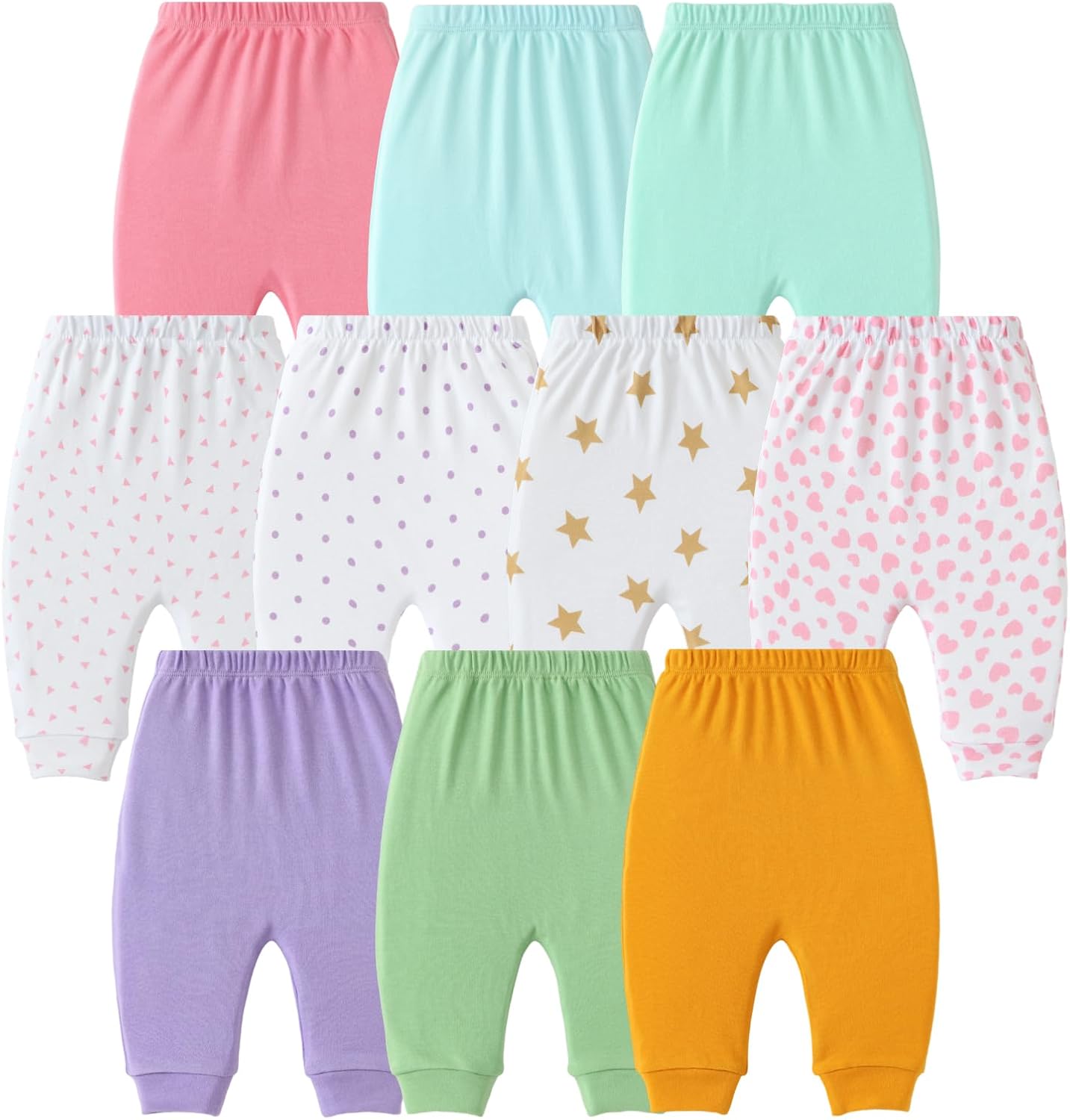 Hakochia Baby Pants for Boys & Girls: 100% Cotton, Soft, Comfy, Ample Diaper Room 0-36 Months