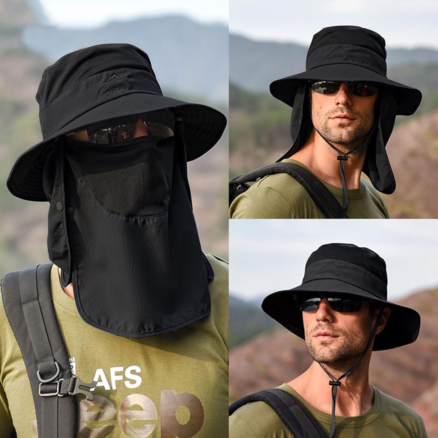 Sun Hats for Men Women Fishing Hat UPF 50+ Breathable Wide Brim Summer UV Protection Hat