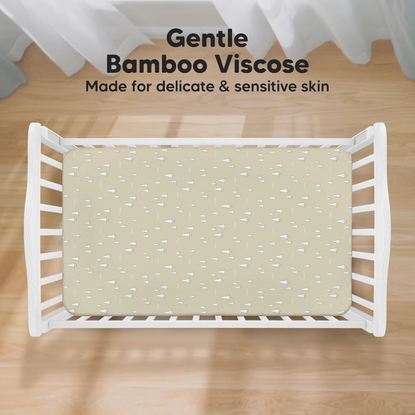 KeaBabies 2-Pack Baby Crib Sheets for Boys, Girls - 52x28 Viscose Derived from Bamboo Toddler Bed Sheets Neutral, Fitted Crib Mattress Cover for Standard Baby Bedding, Soft & Cozy (Pine Grove)