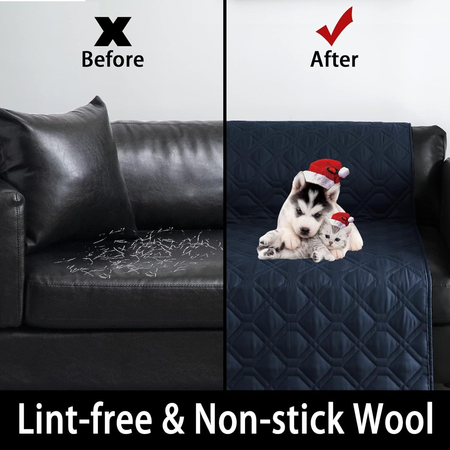 100% Waterproof Dog Bed Cover 30x70 inch Reversible Pad Reusable Camping Mat for Kids/Pet/Dog/Cat Washable Geometric Embroidery Blanket Patchwork Navy+Burgundy